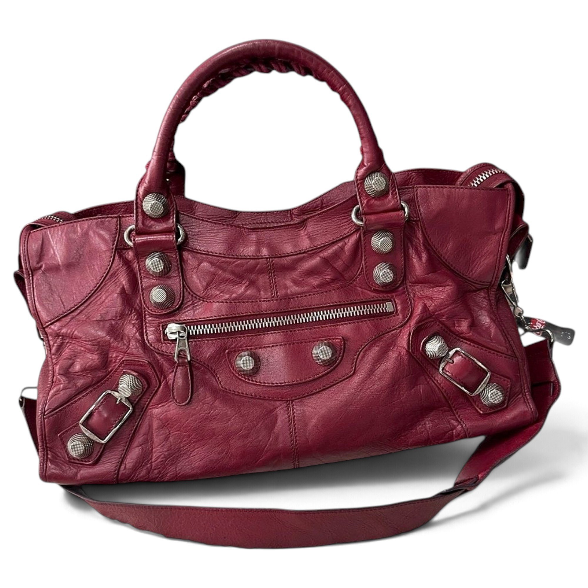 City leather handbag