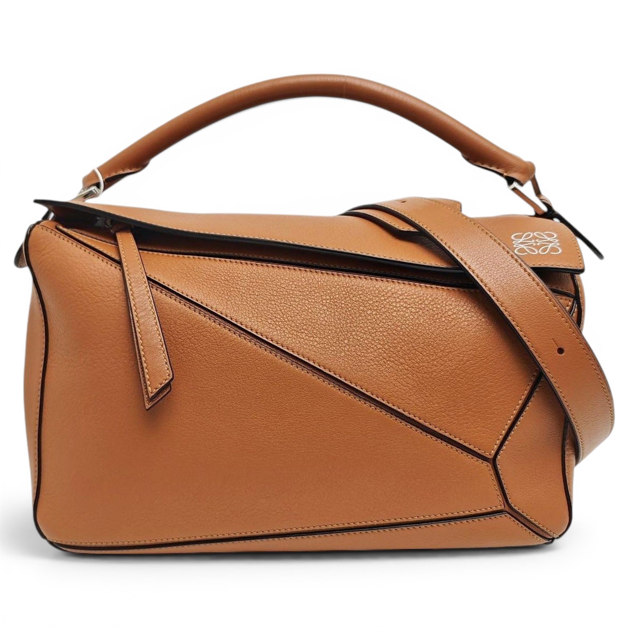 Puzzle leather crossbody bag