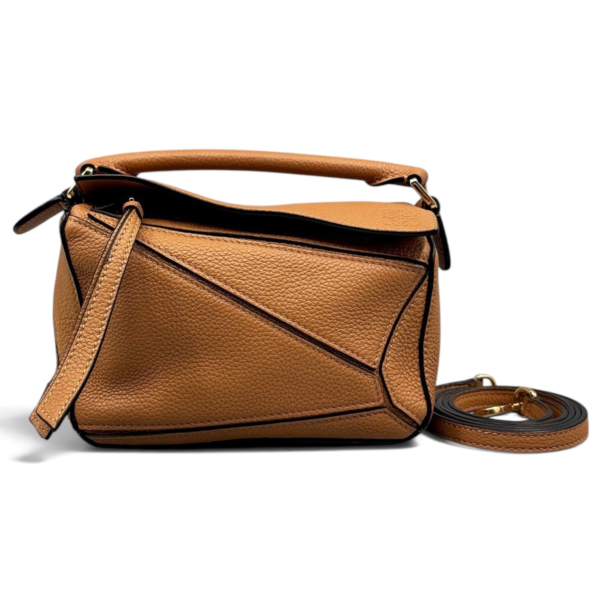 Puzzle leather handbag