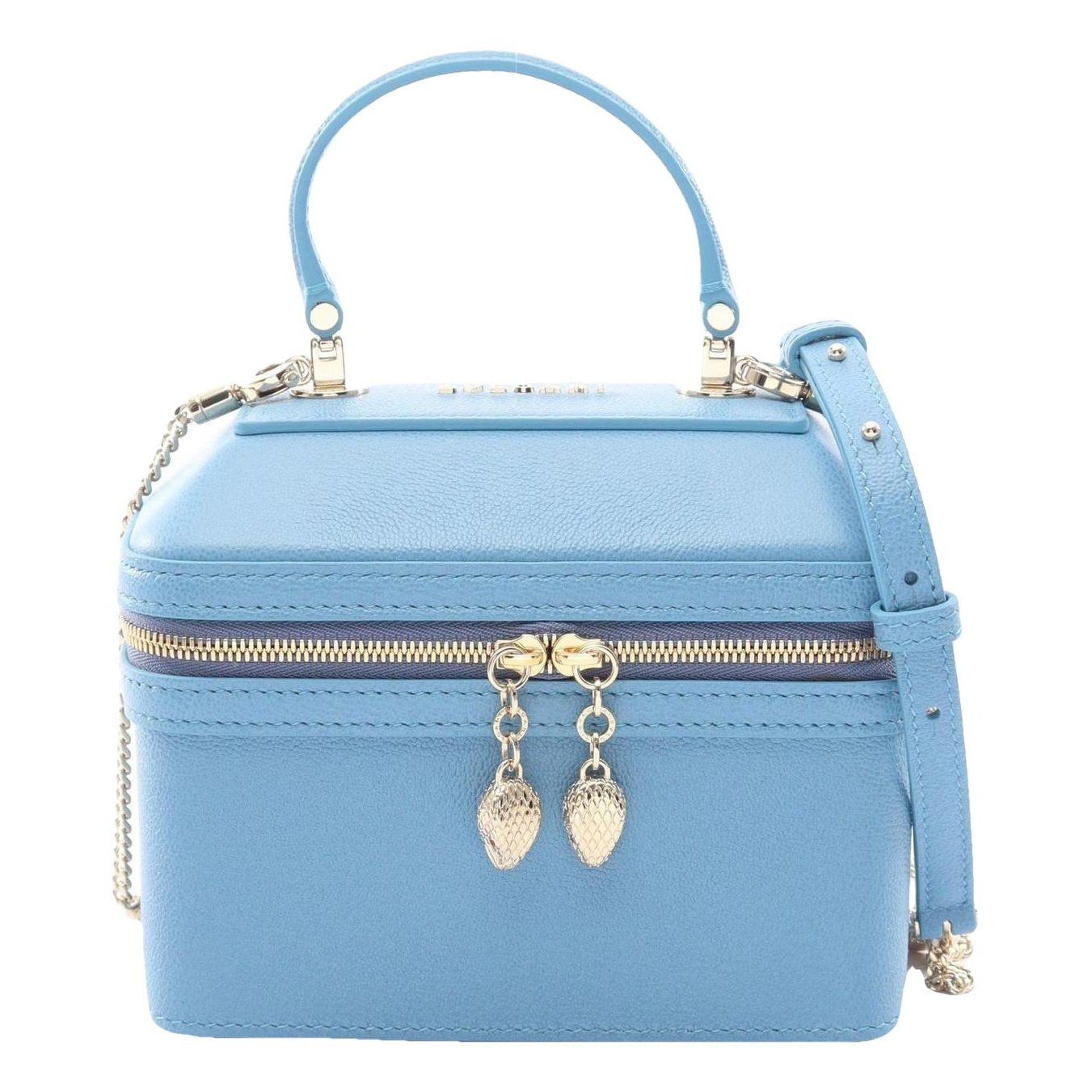 Serpenti leather vanity case