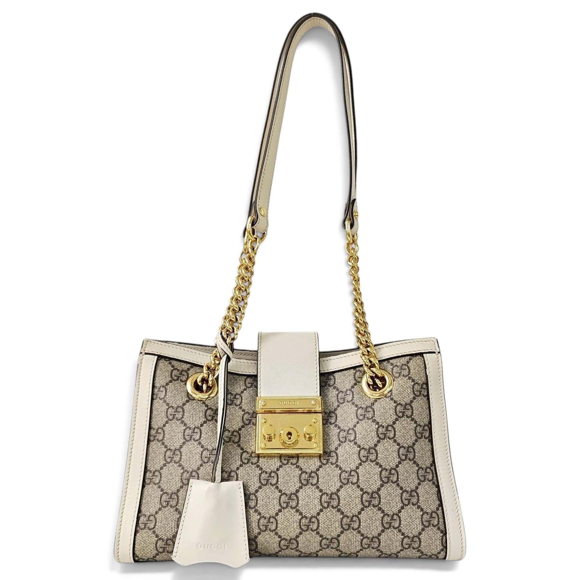 Padlock leather handbag