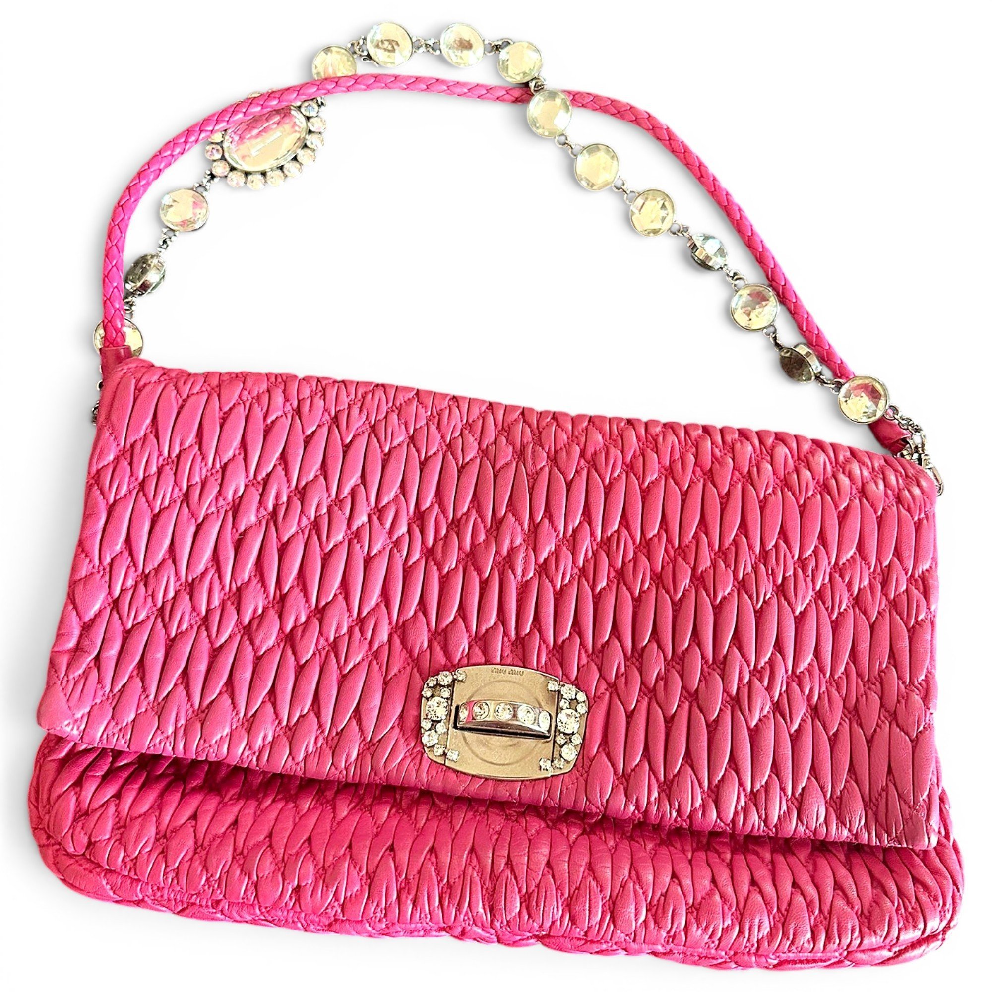 Matelassé leather handbag