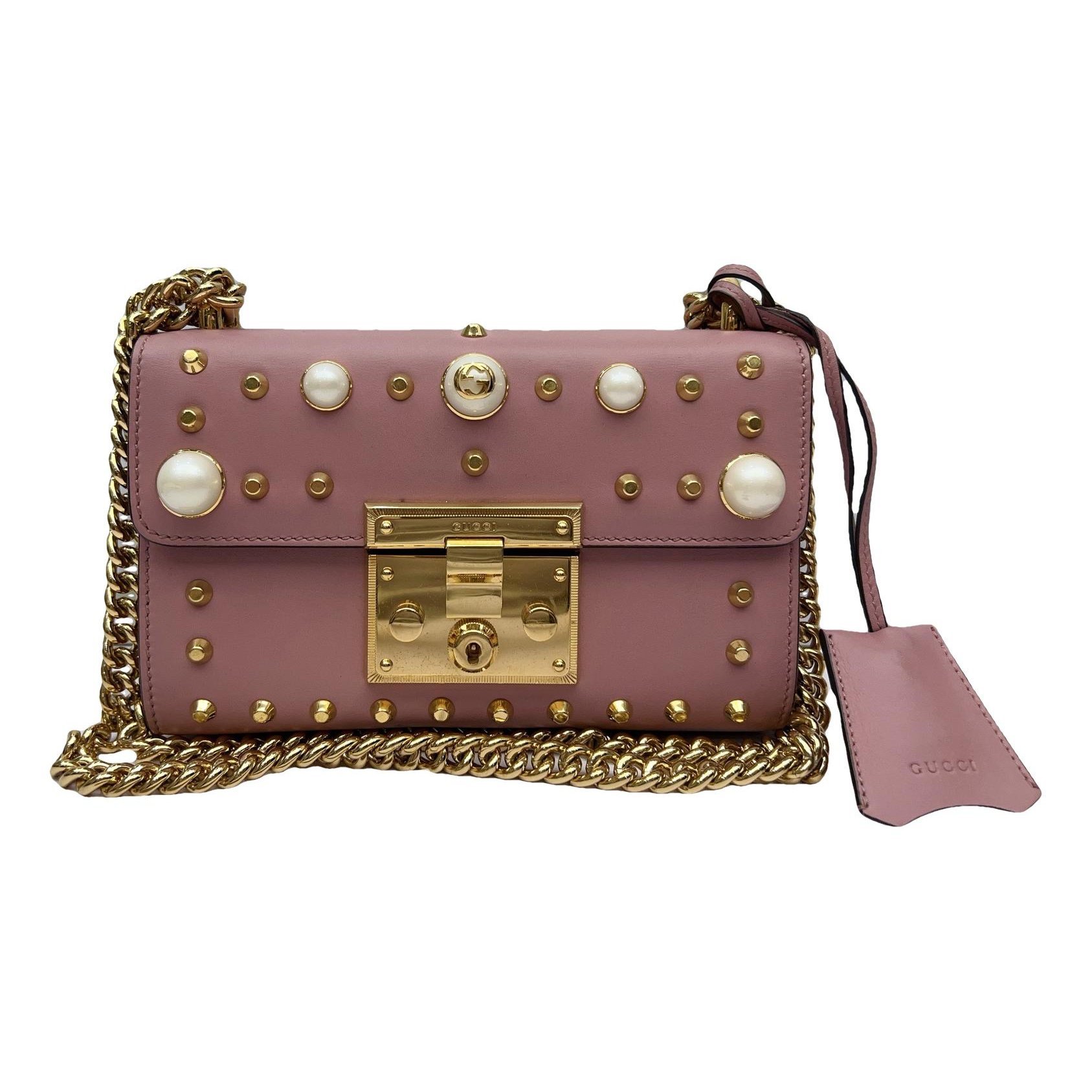 Padlock leather handbag