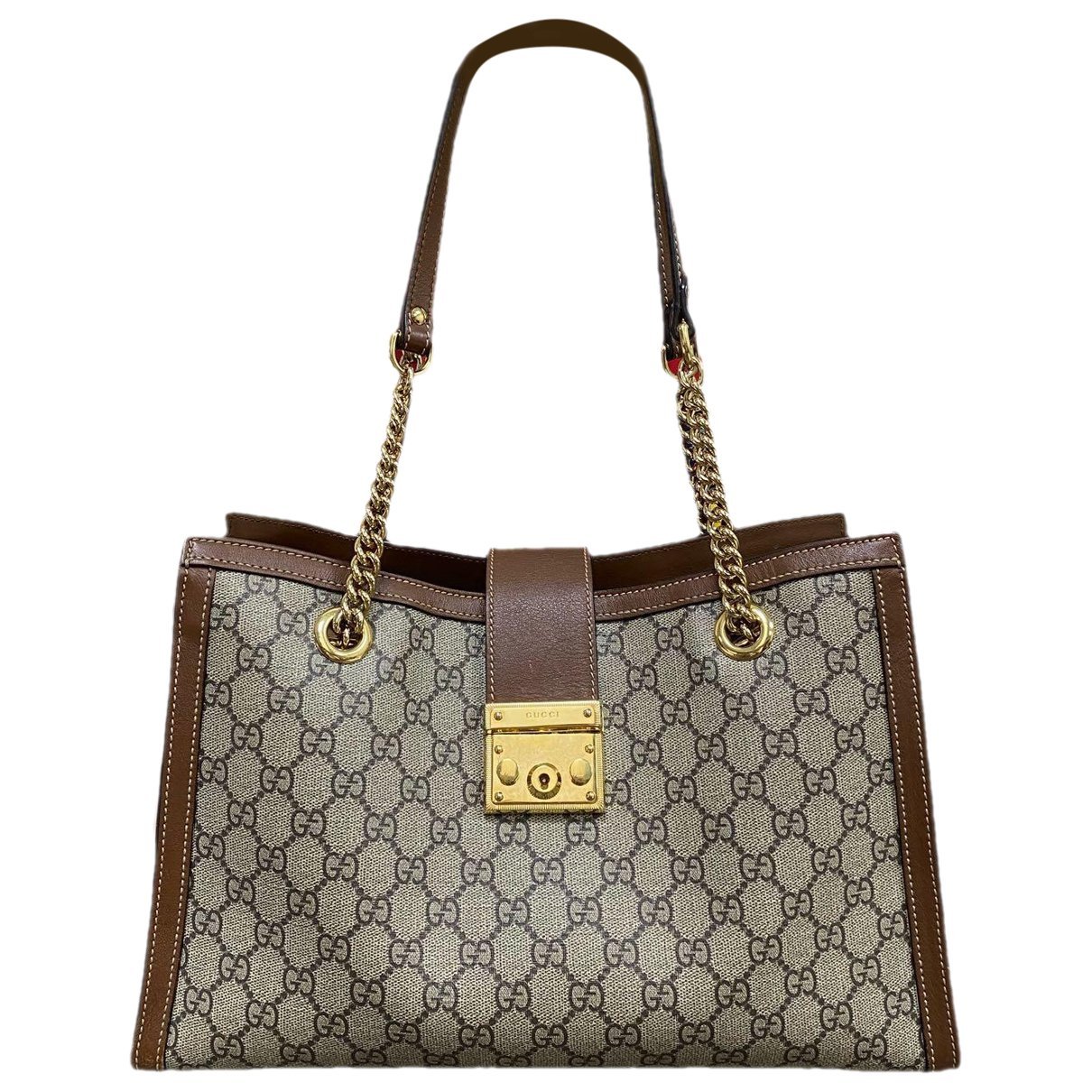Padlock leather handbag