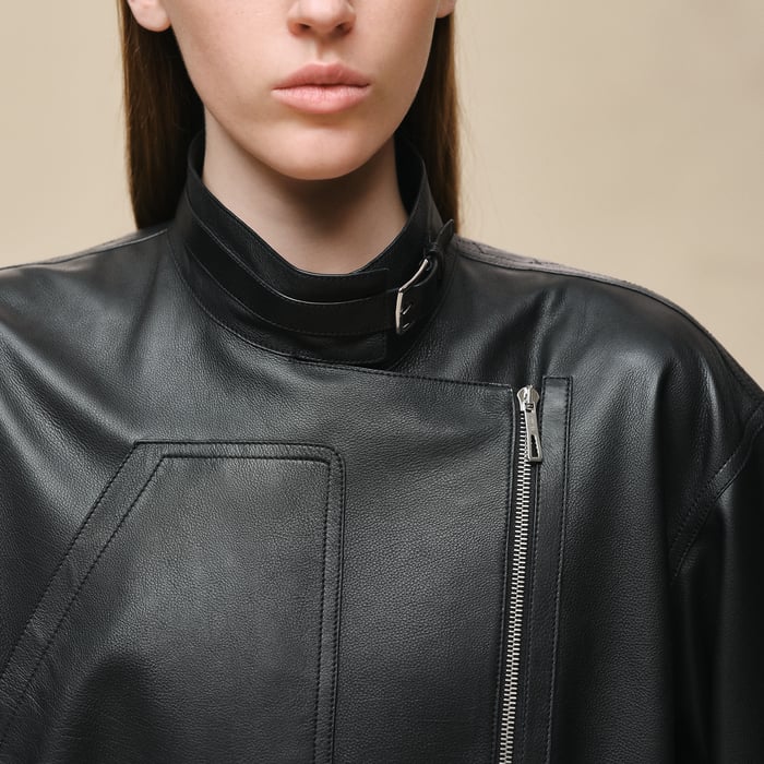 Noir Manteau Court Inspiration Parka