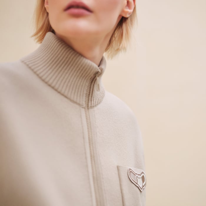 Beige Glaise "Effet Kaleidoscope" Zipped Jacket