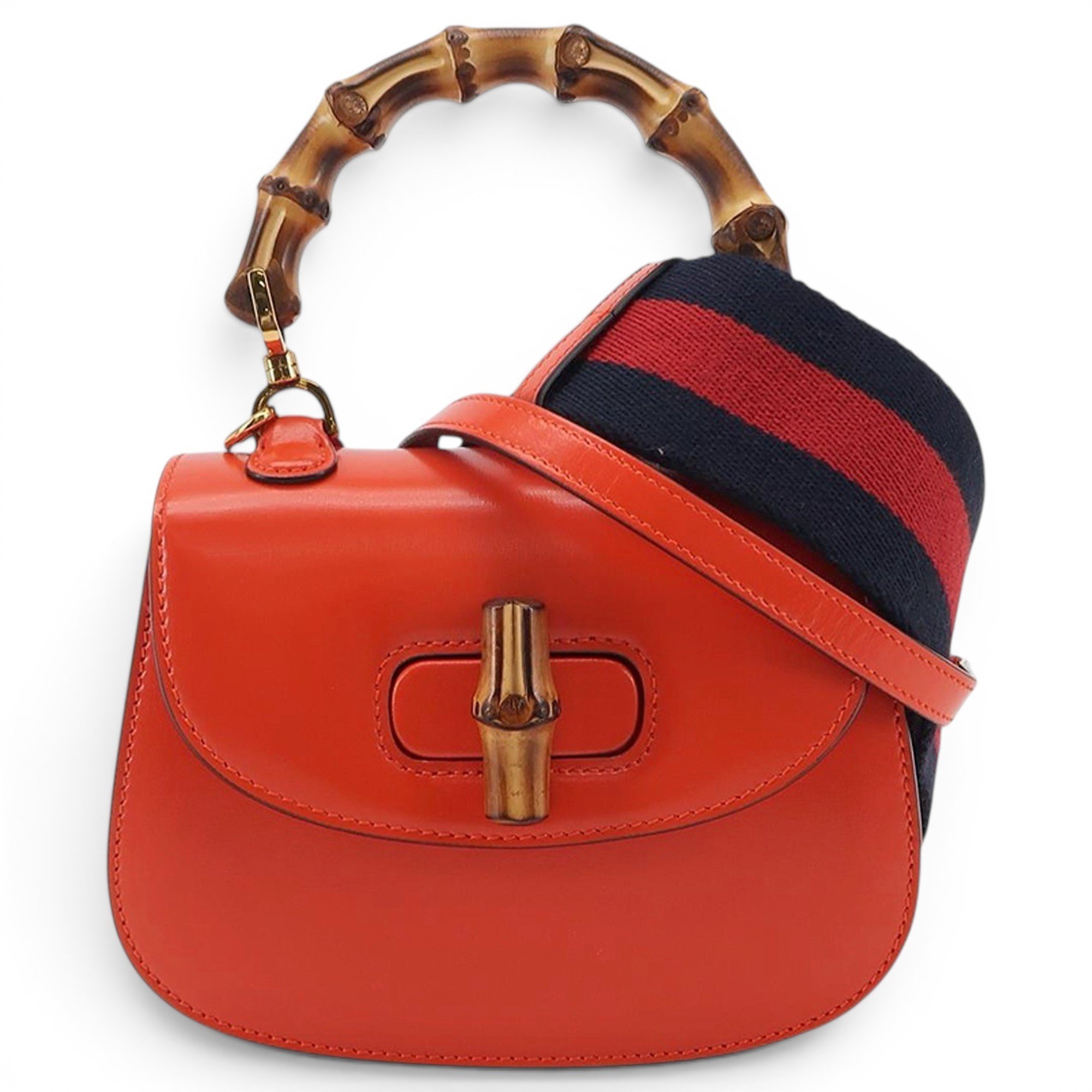 Convertible Bamboo Top Handle leather handbag