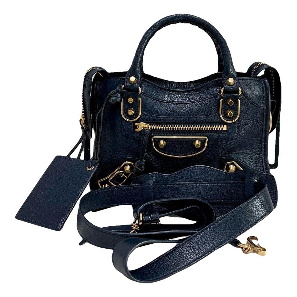 City leather handbag
