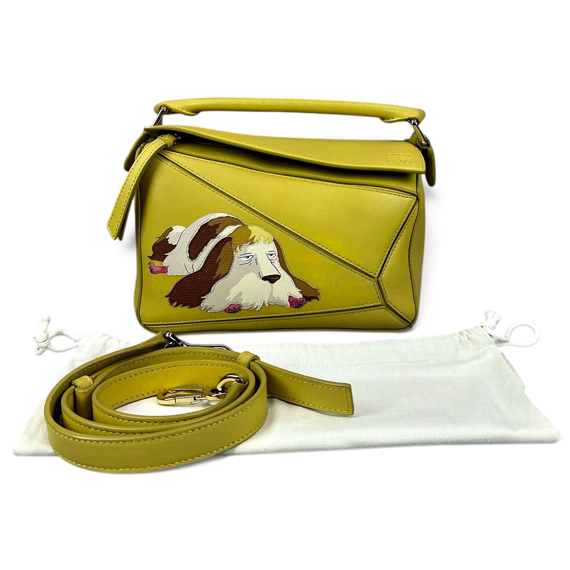 Puzzle leather handbag