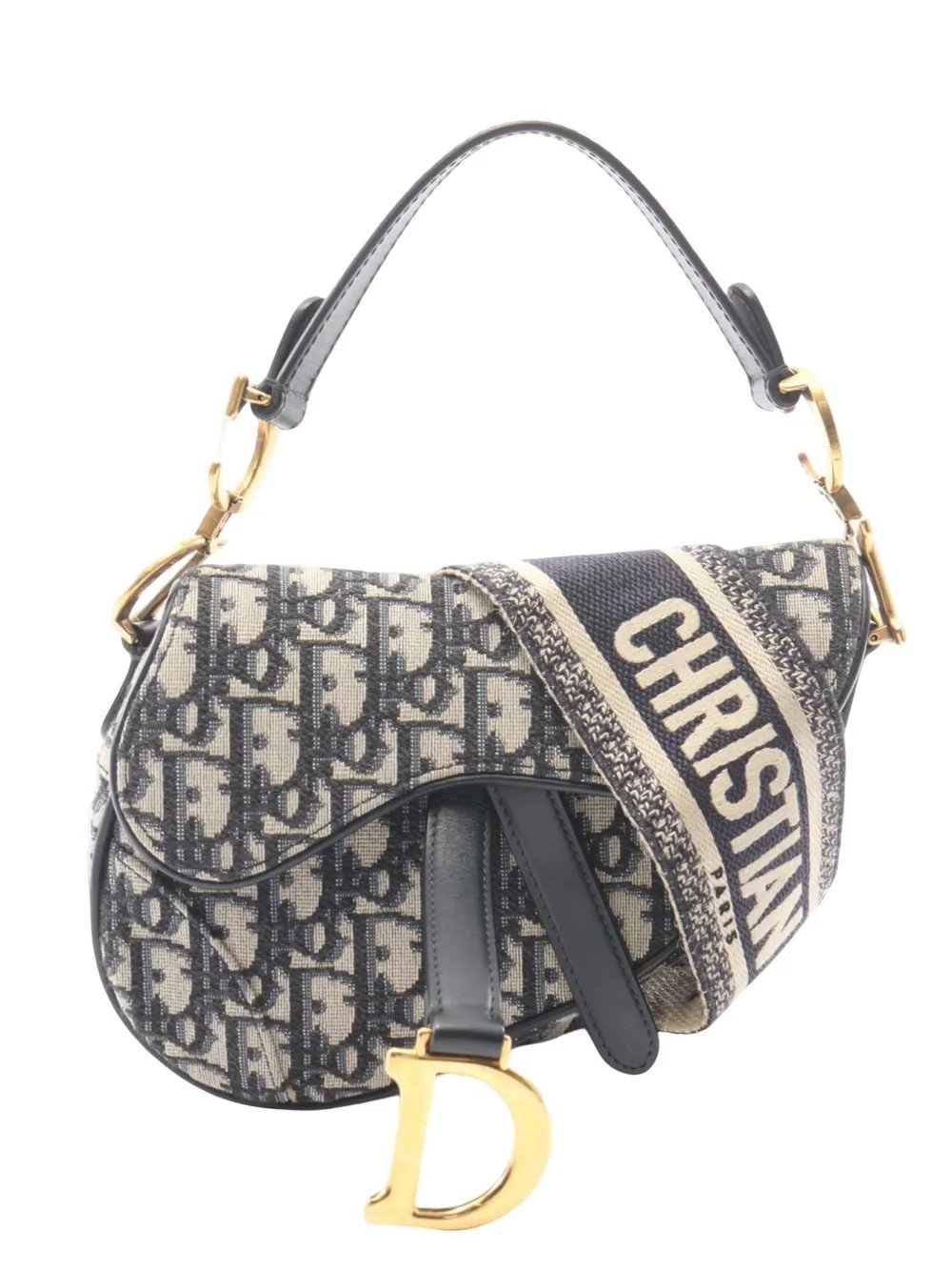 Dior 2000-2026 Mini Oblique Canvas Saddle Bag satchel