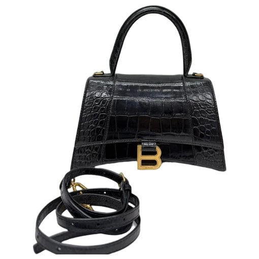 Hourglass leather handbag