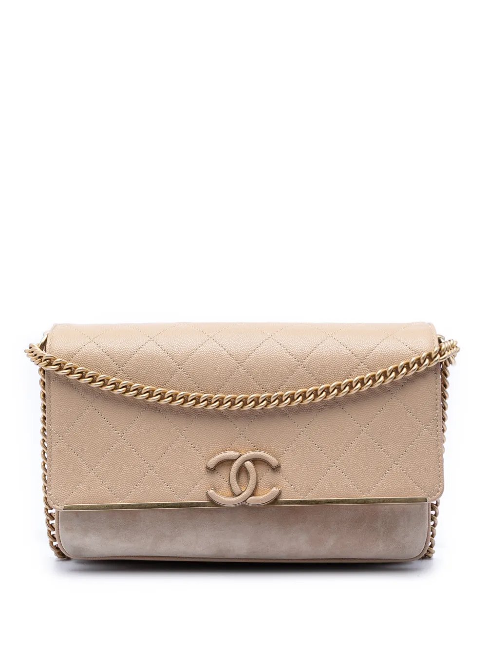2018-2019 CC Stitched Caviar and Suede Lady Coco Flap crossbody bag
