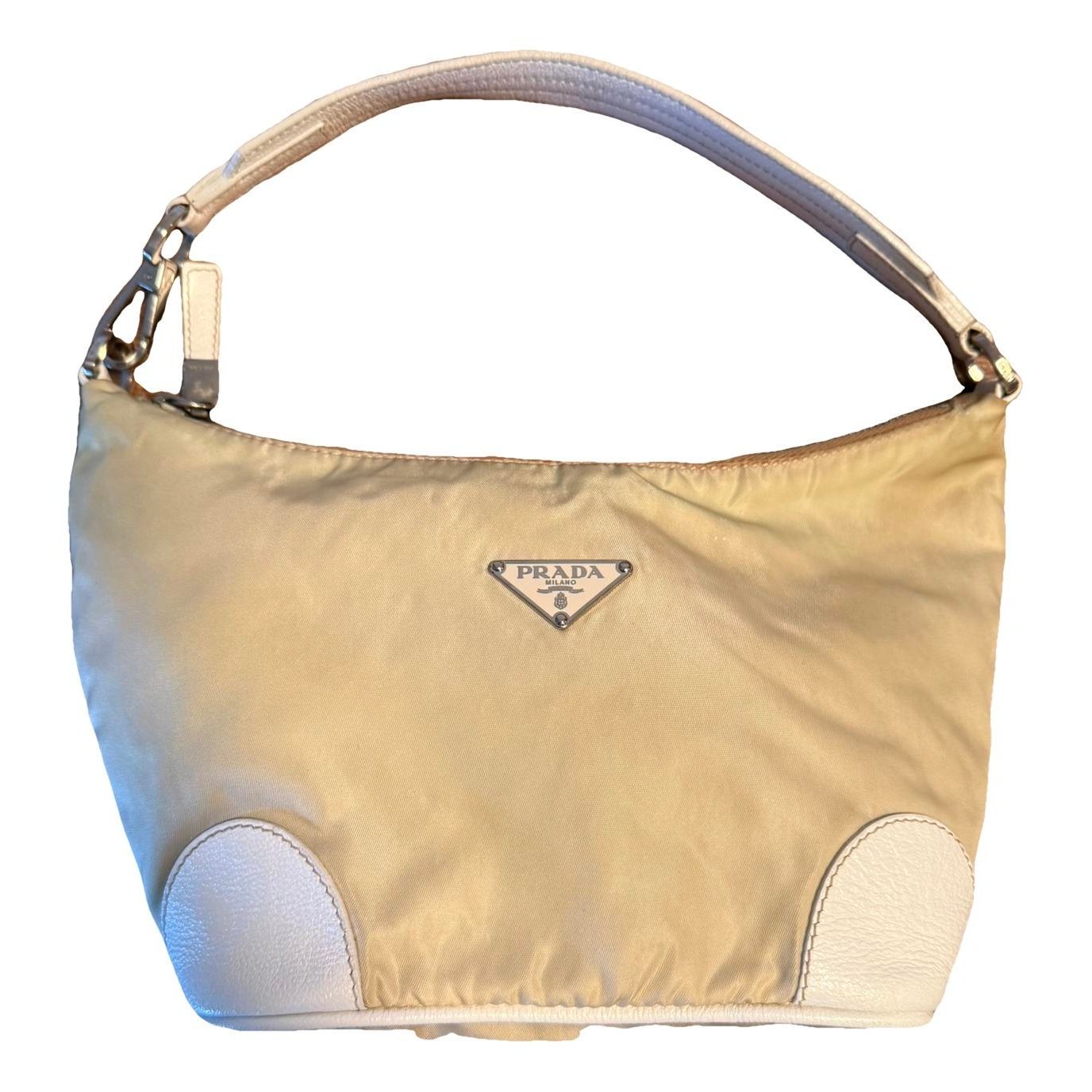 Re-Nylon leather handbag