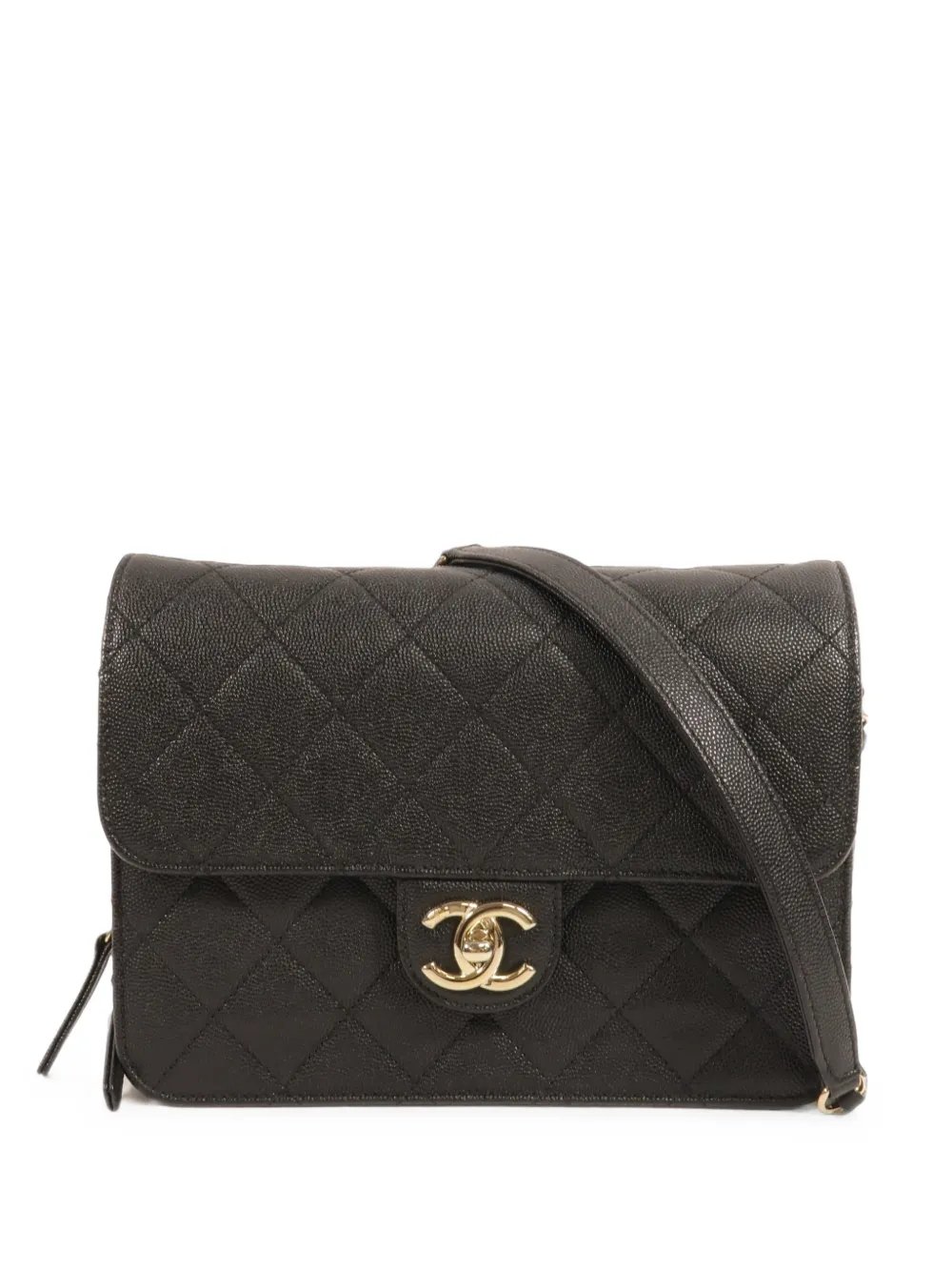 quilted CC turn-lock shoulder bag