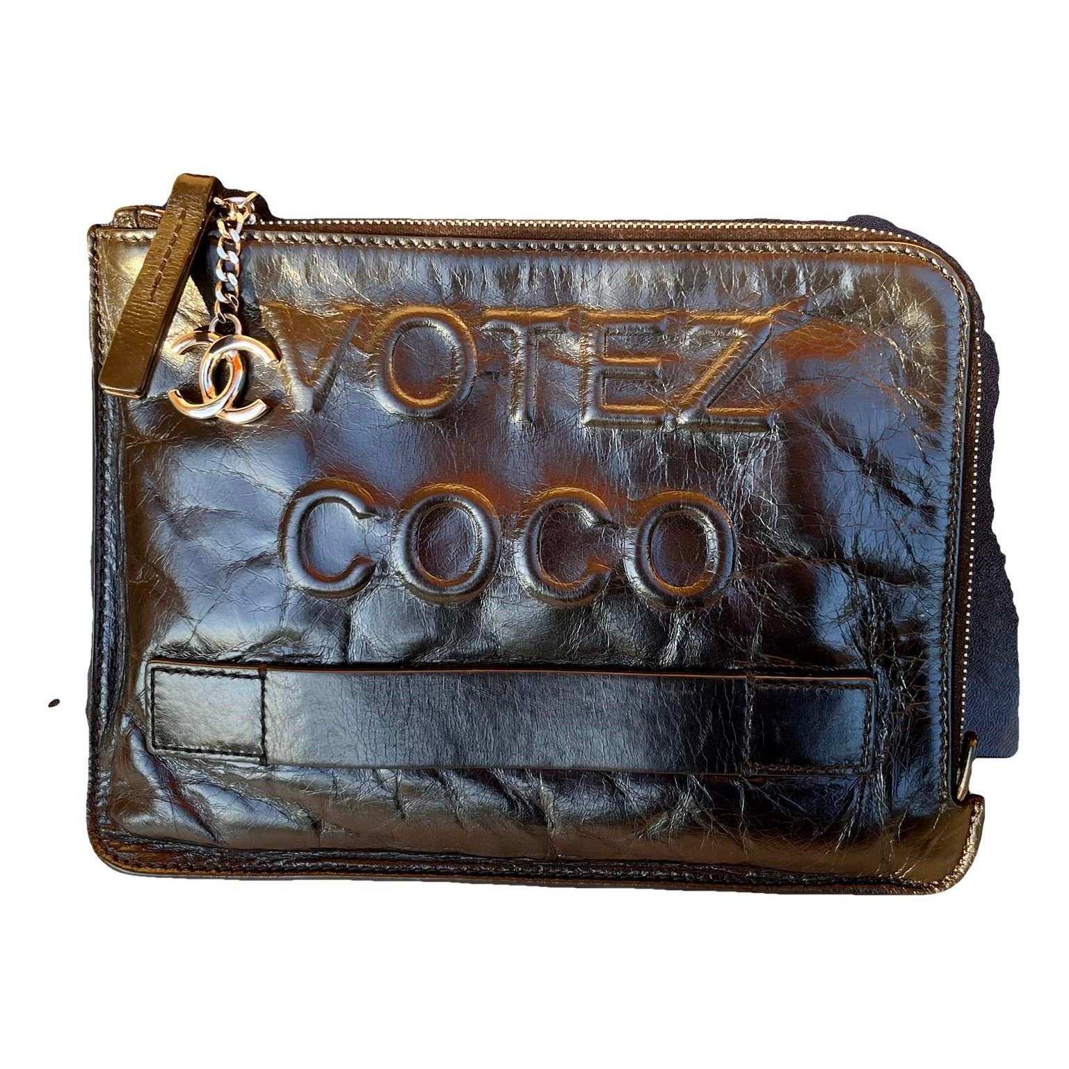 Leather clutch bag
