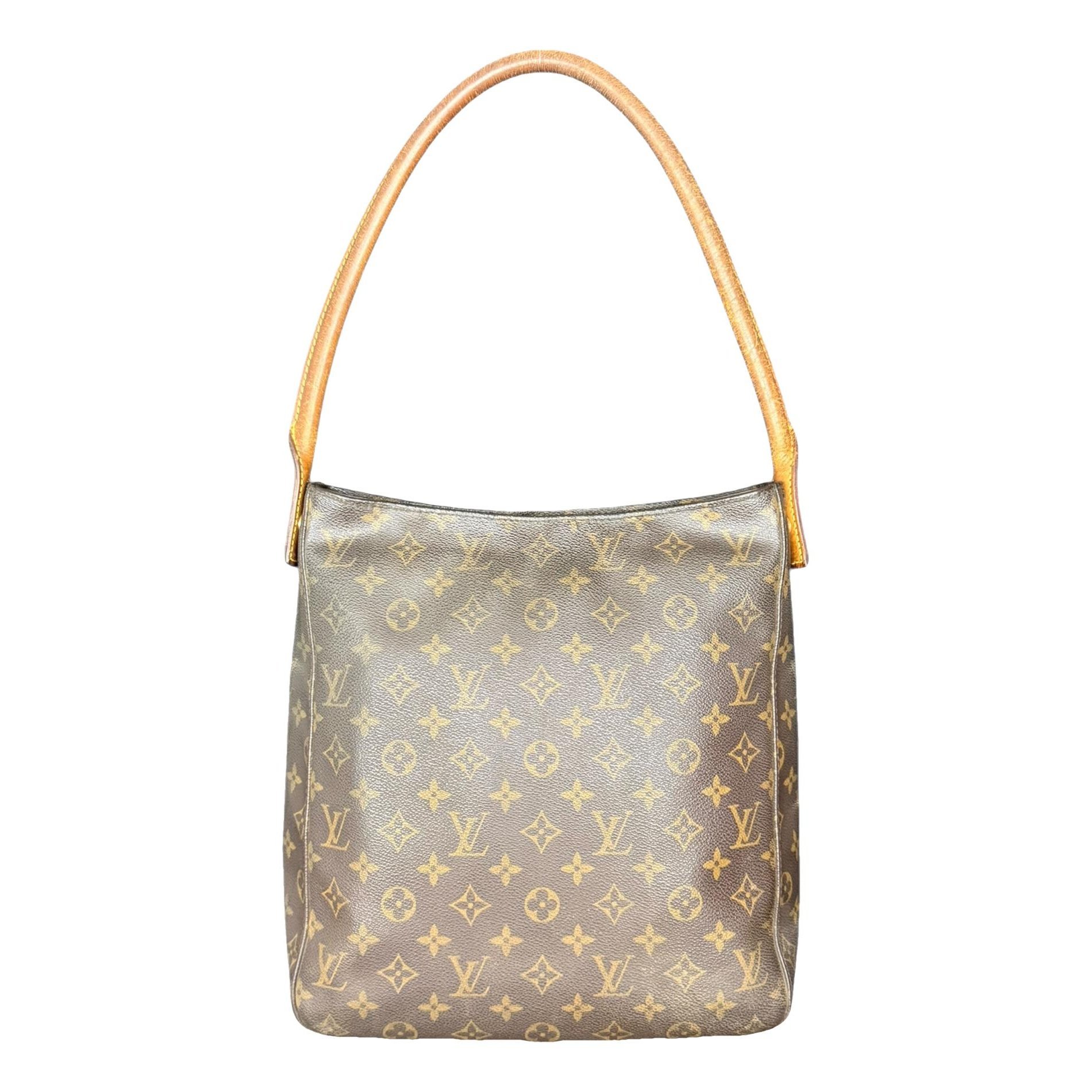 Looping leather handbag