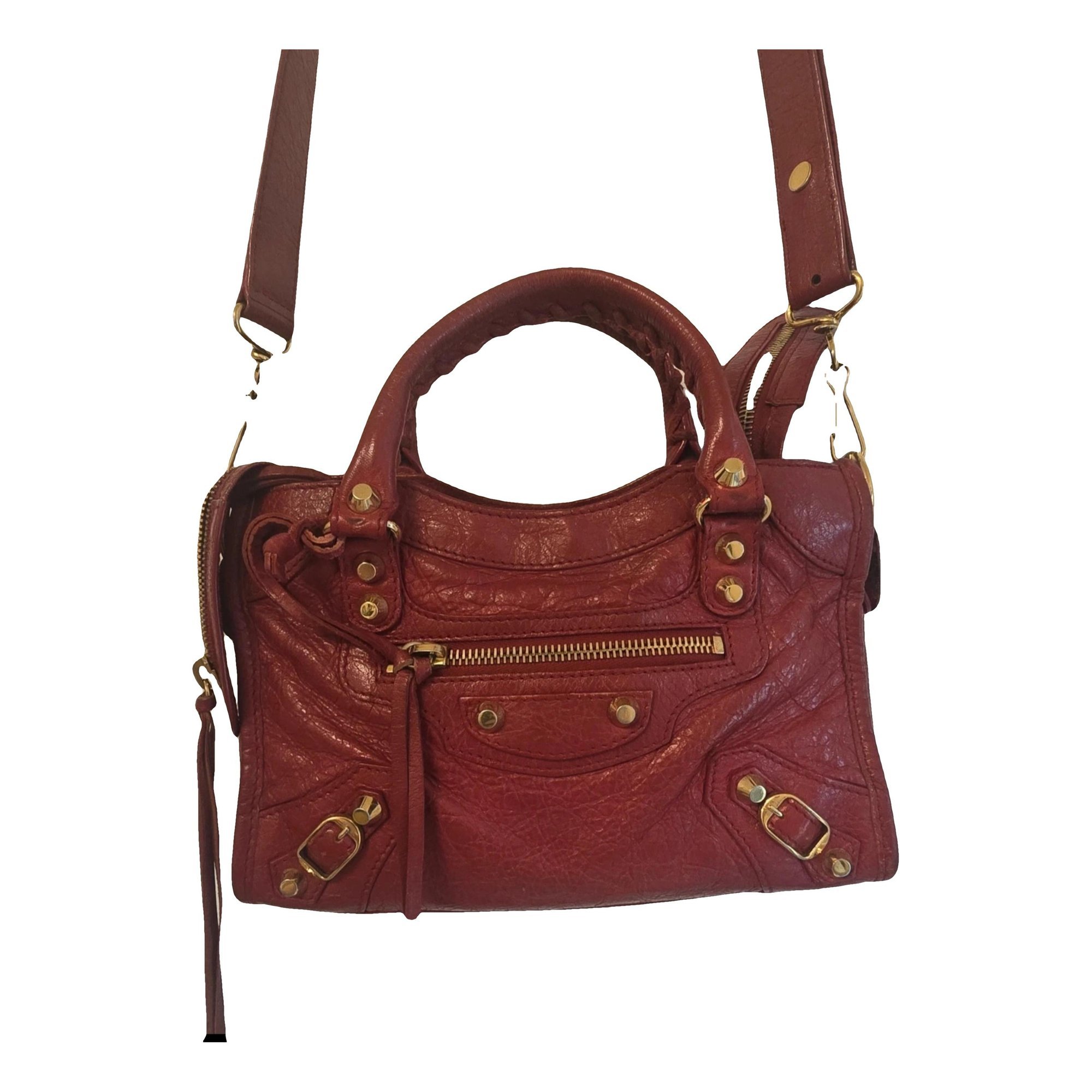 City leather handbag