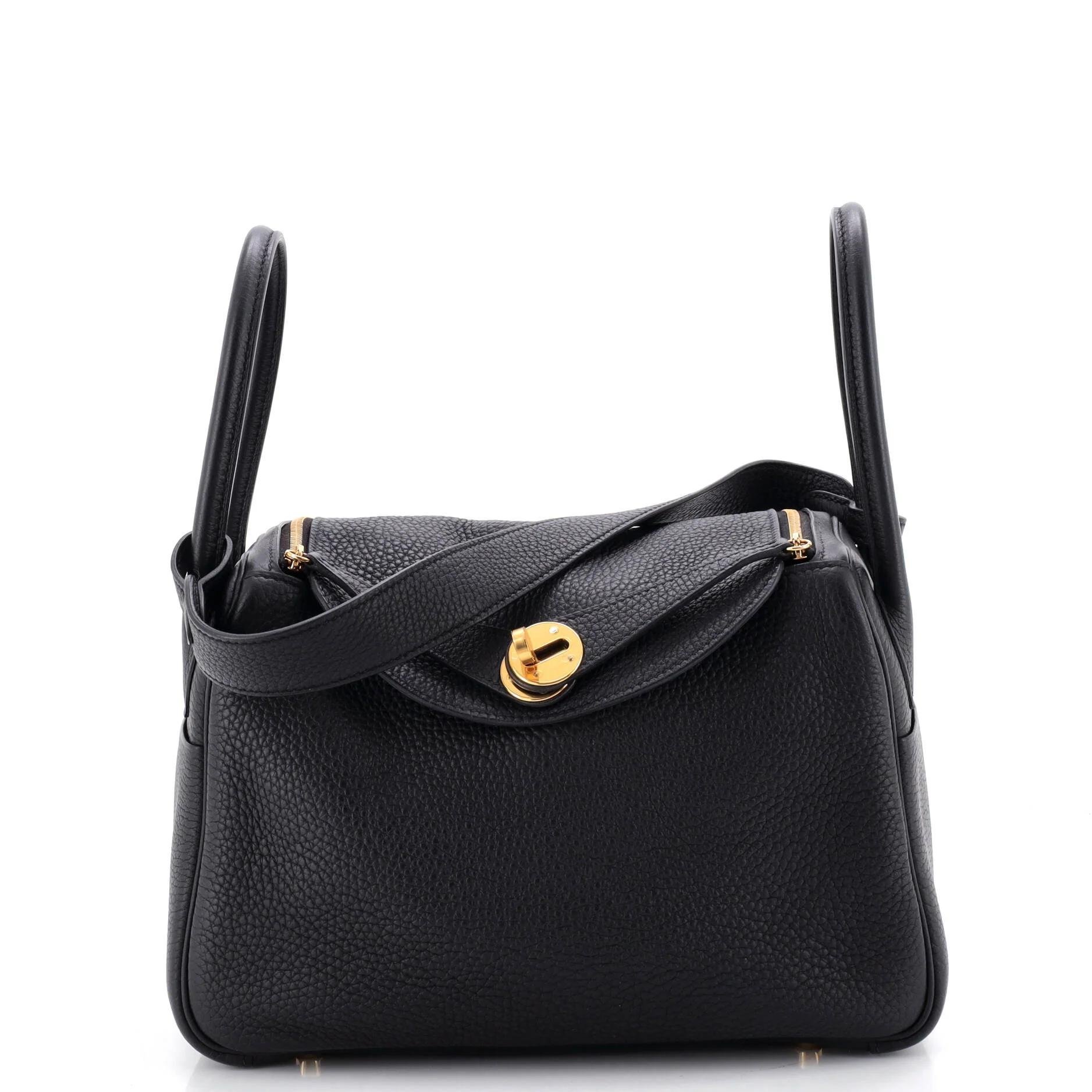 Hermes Lindy Handbag Black Clemence Leather 2020