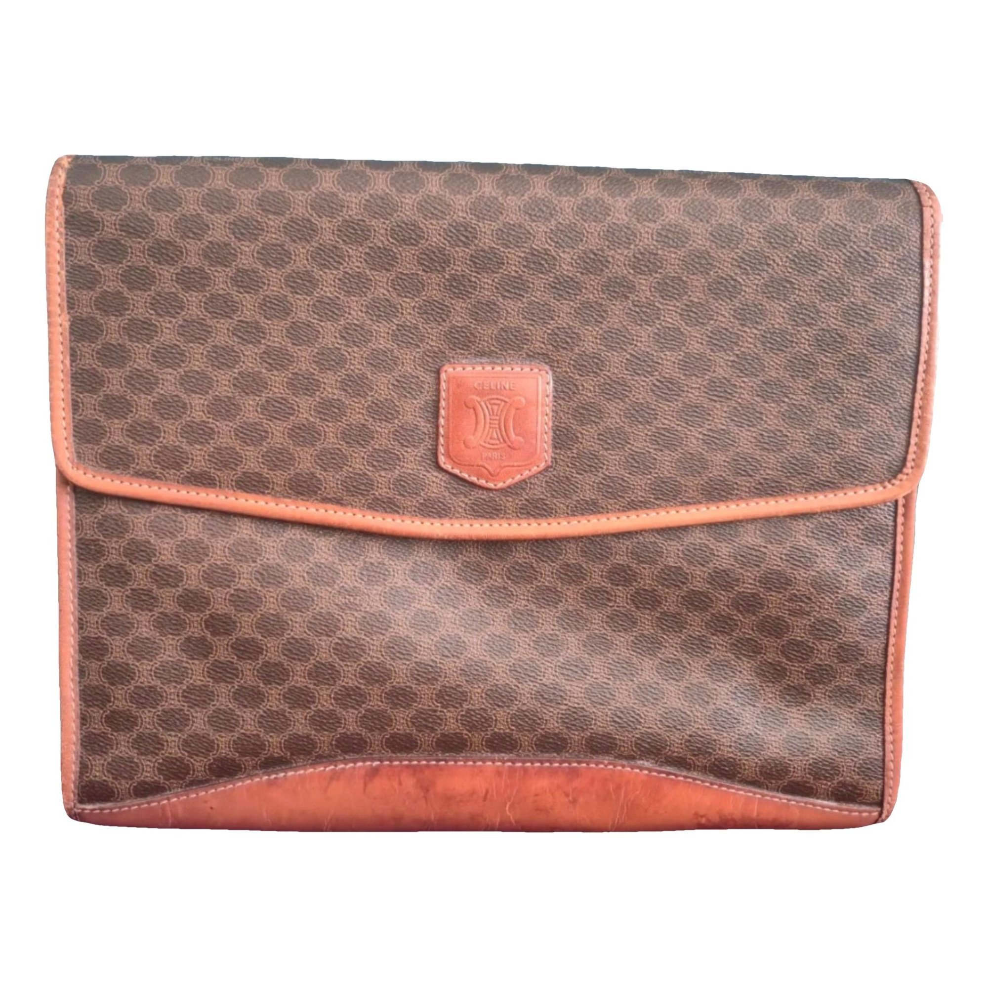 Triomphe Vintage leather clutch bag