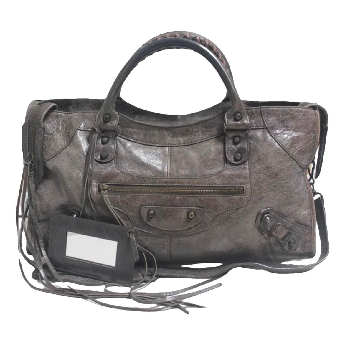 City leather handbag
