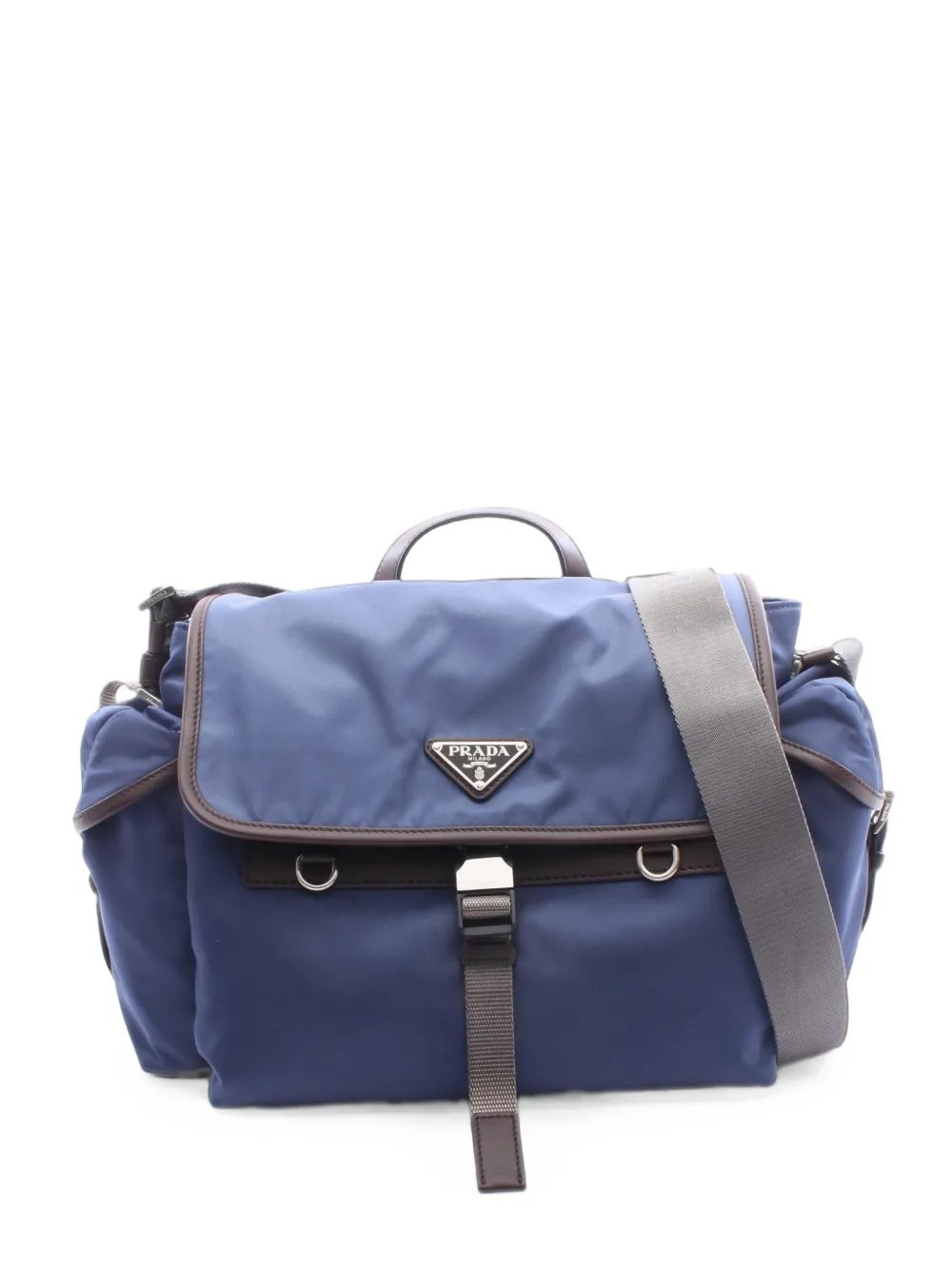 Re-Nylon flap shoulder bag