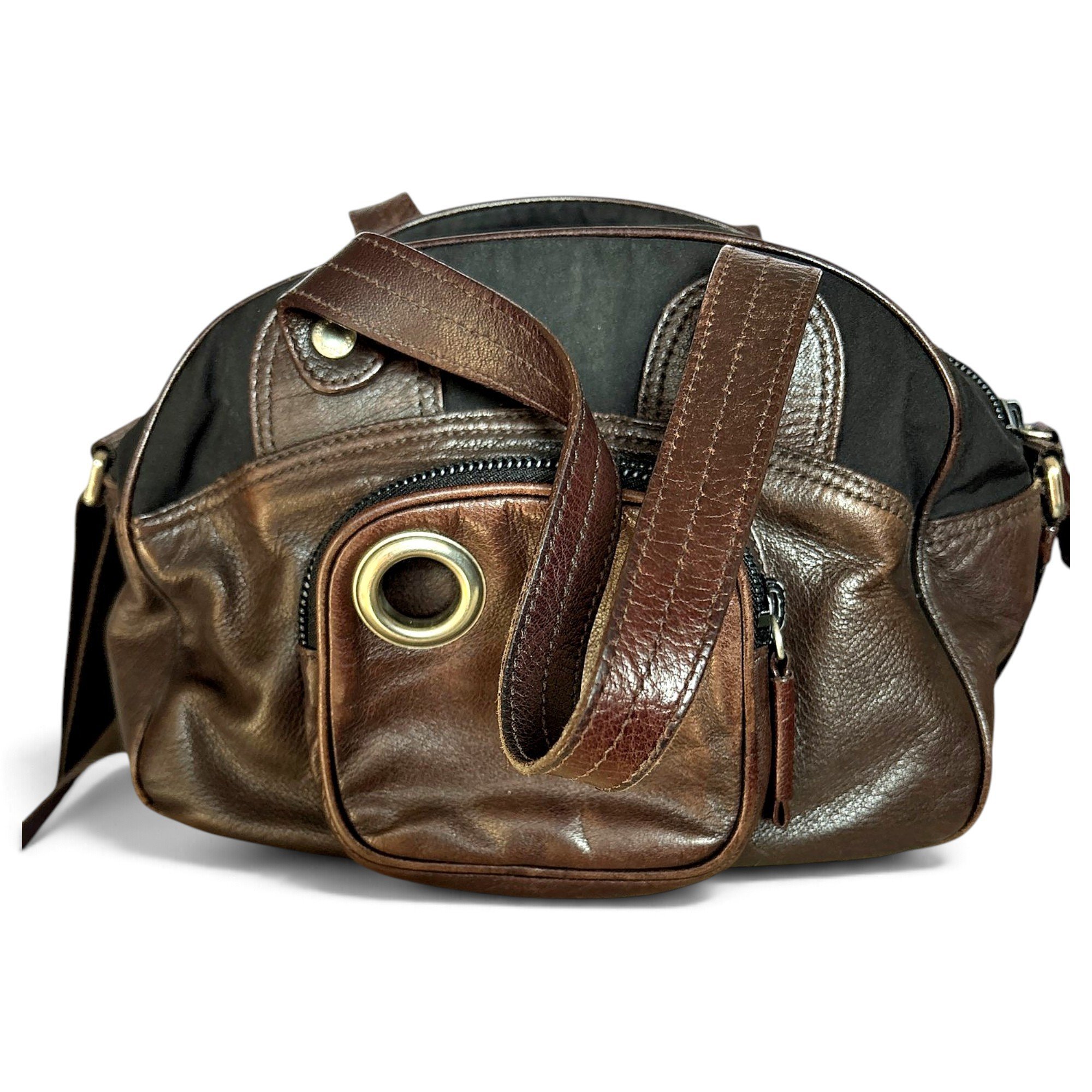 Cargo leather handbag