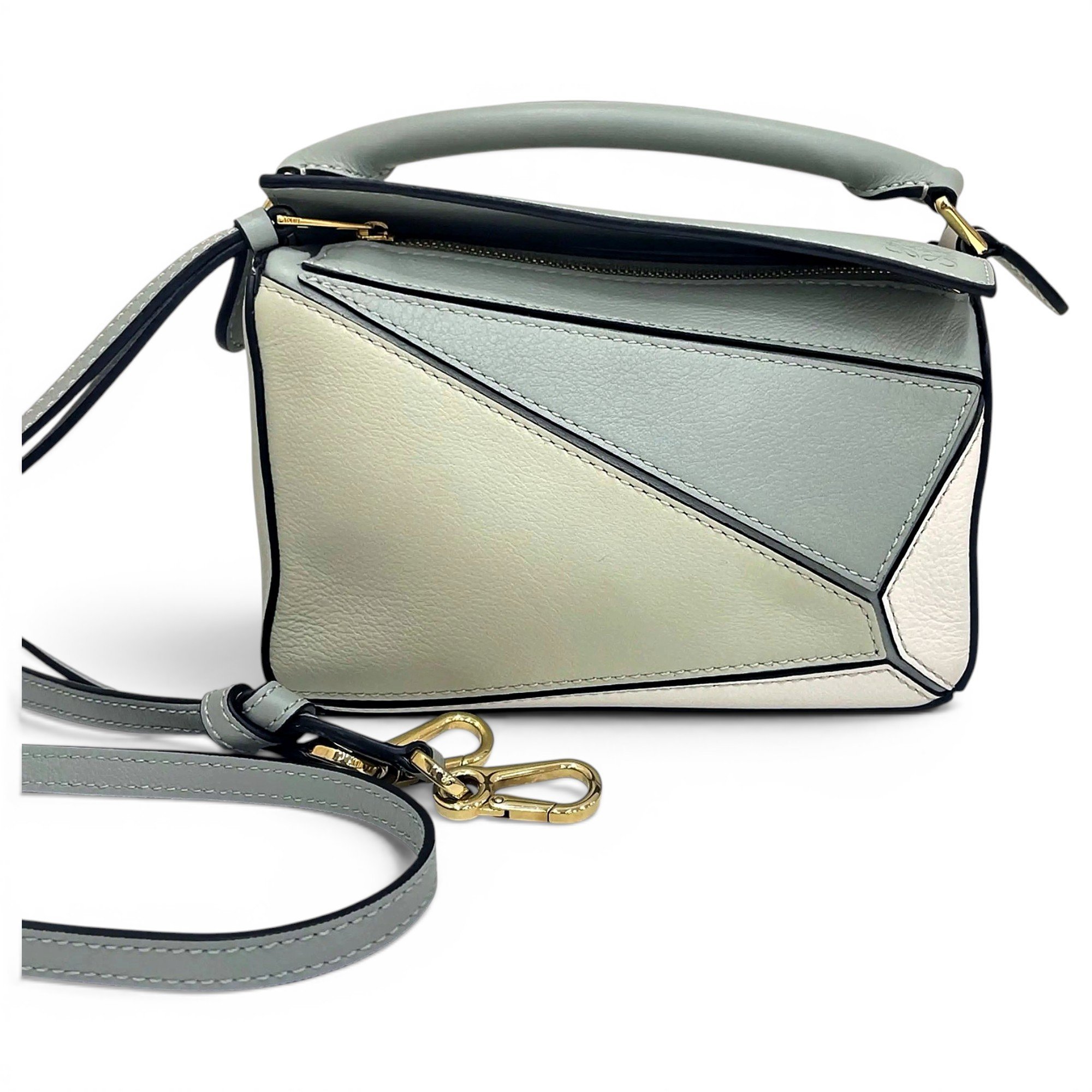 Puzzle leather handbag