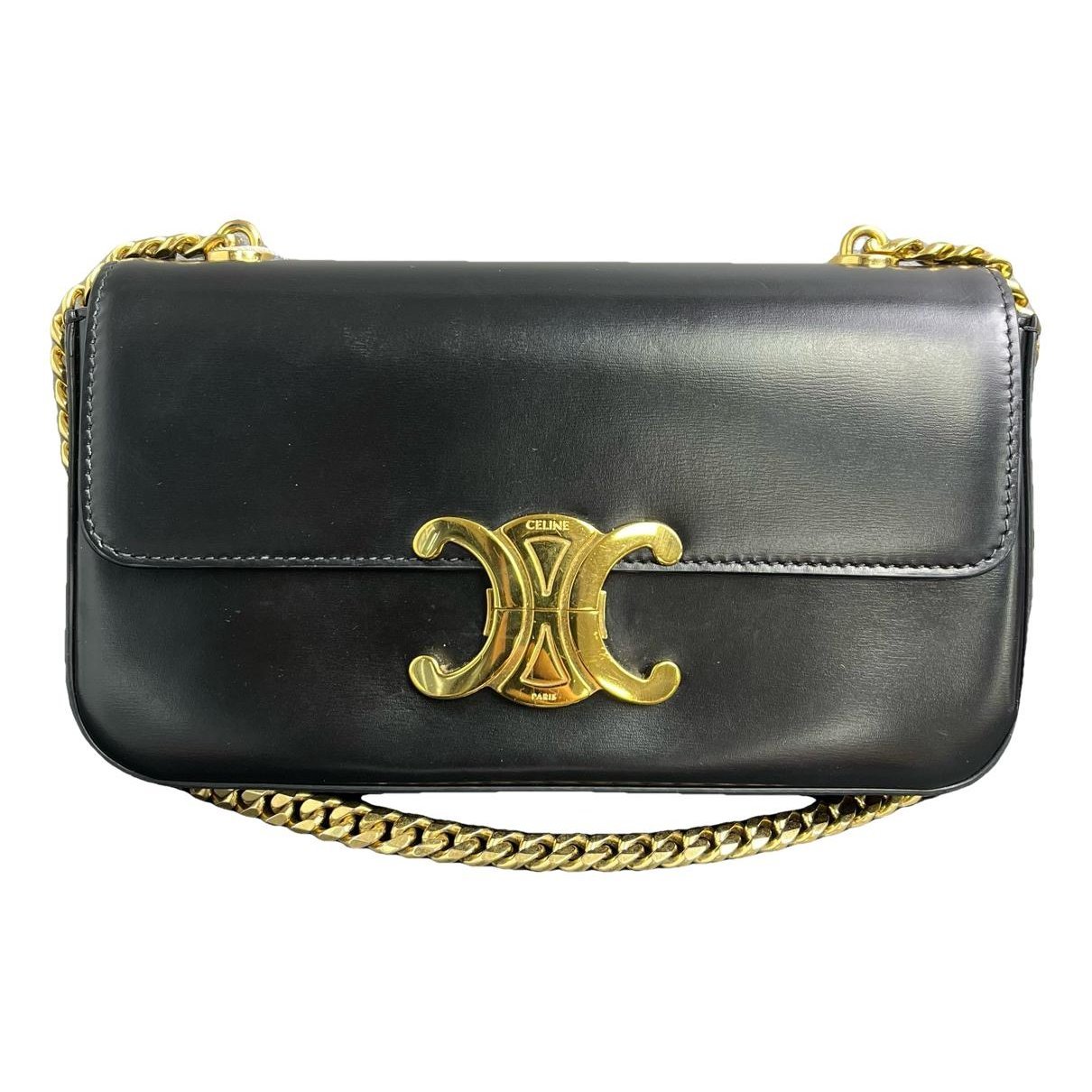 Triomphe chain leather handbag