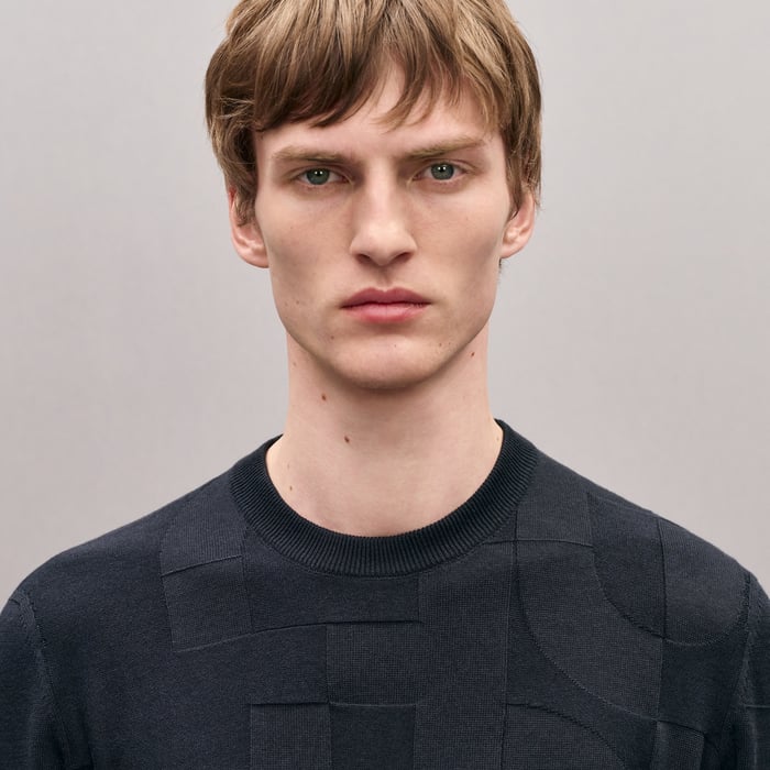 Marine "Maillon Puzzle" Crewneck Sweater