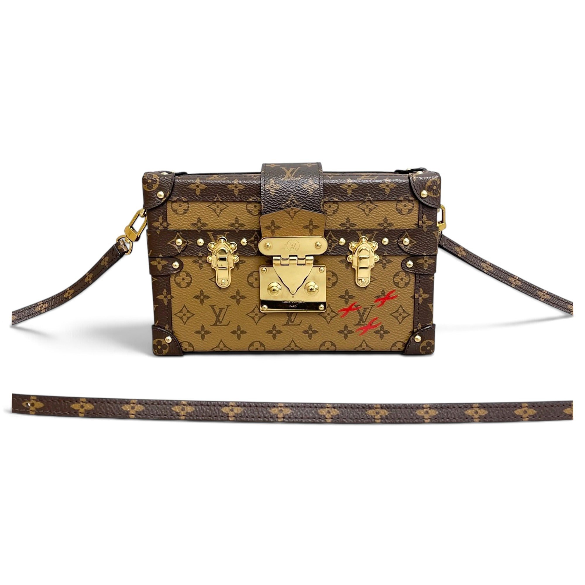 Petite Malle vinyl crossbody bag