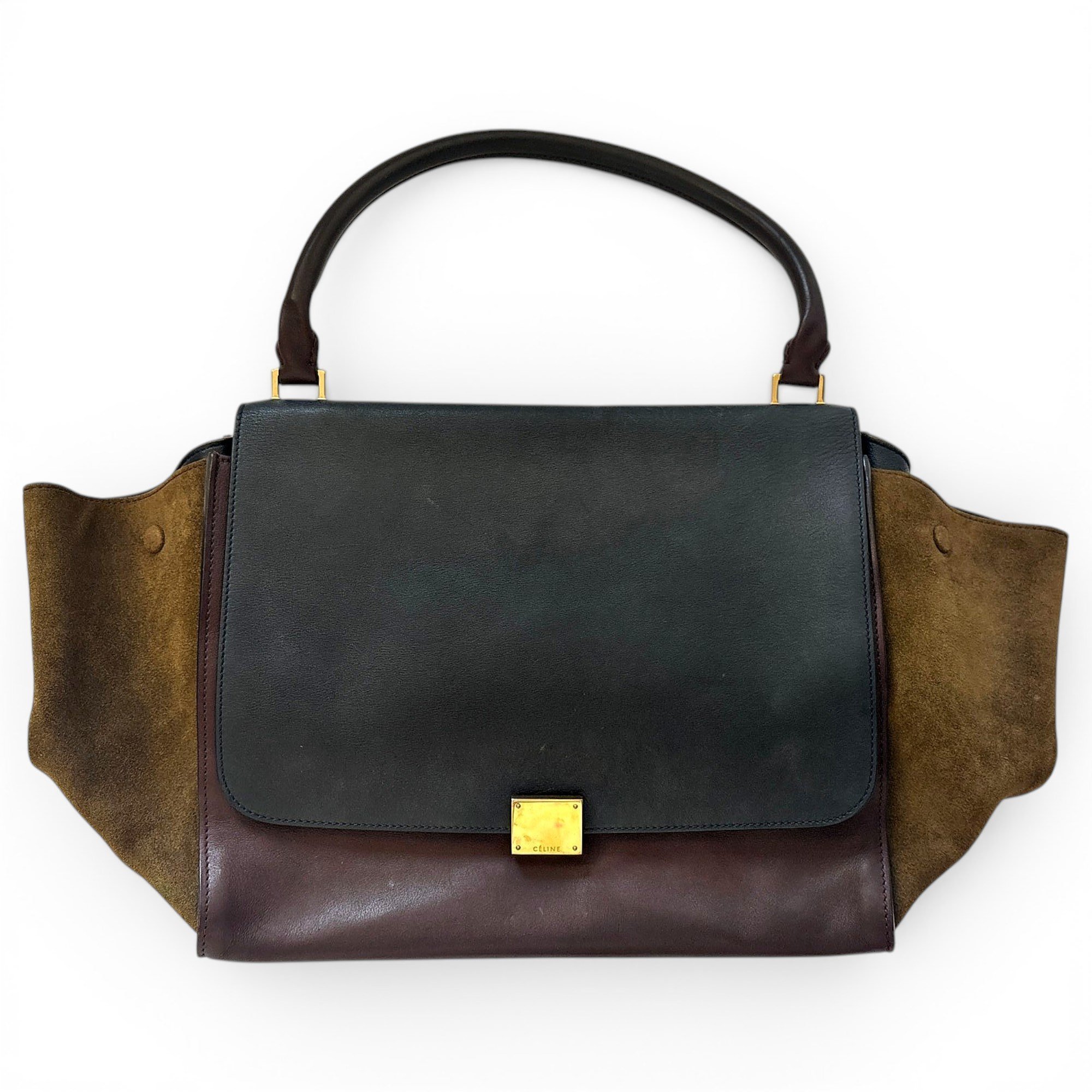Trapèze leather handbag