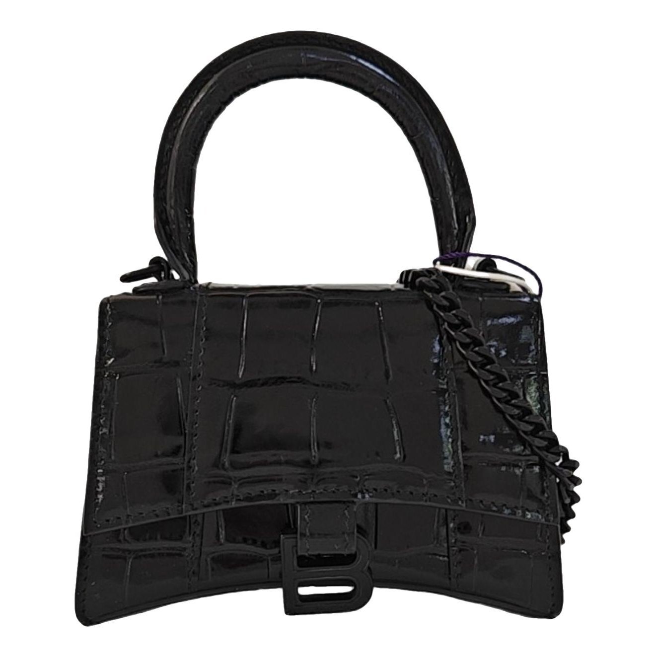 Hourglass leather handbag
