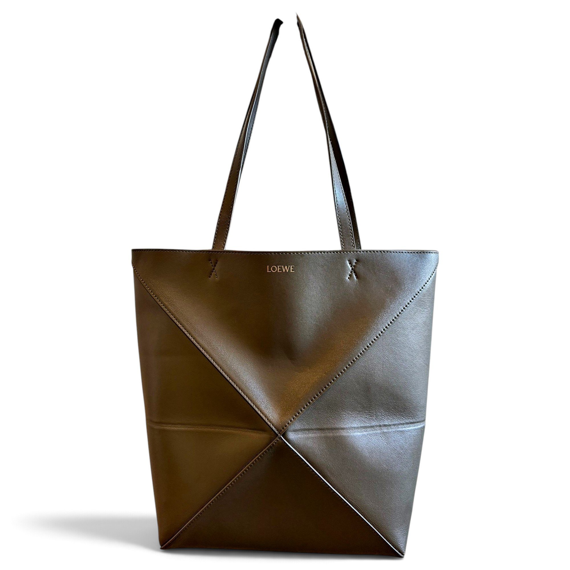 Puzzle Fold leather tote