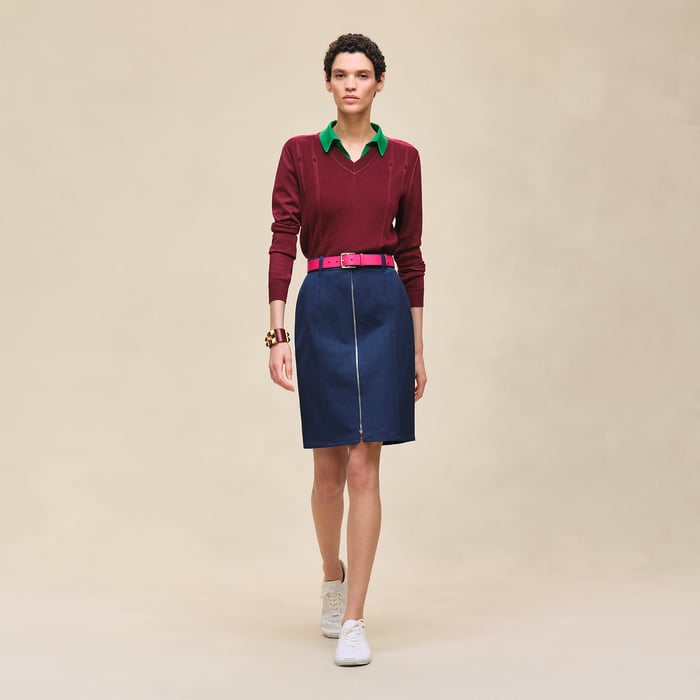 Bleu Outremer Mid-length Skirt
