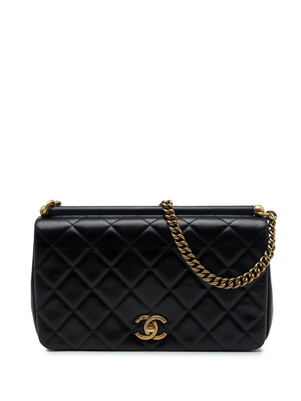 2016-2017 Paris Rome Quilted Lambskin Gold Bar Flap shoulder bag