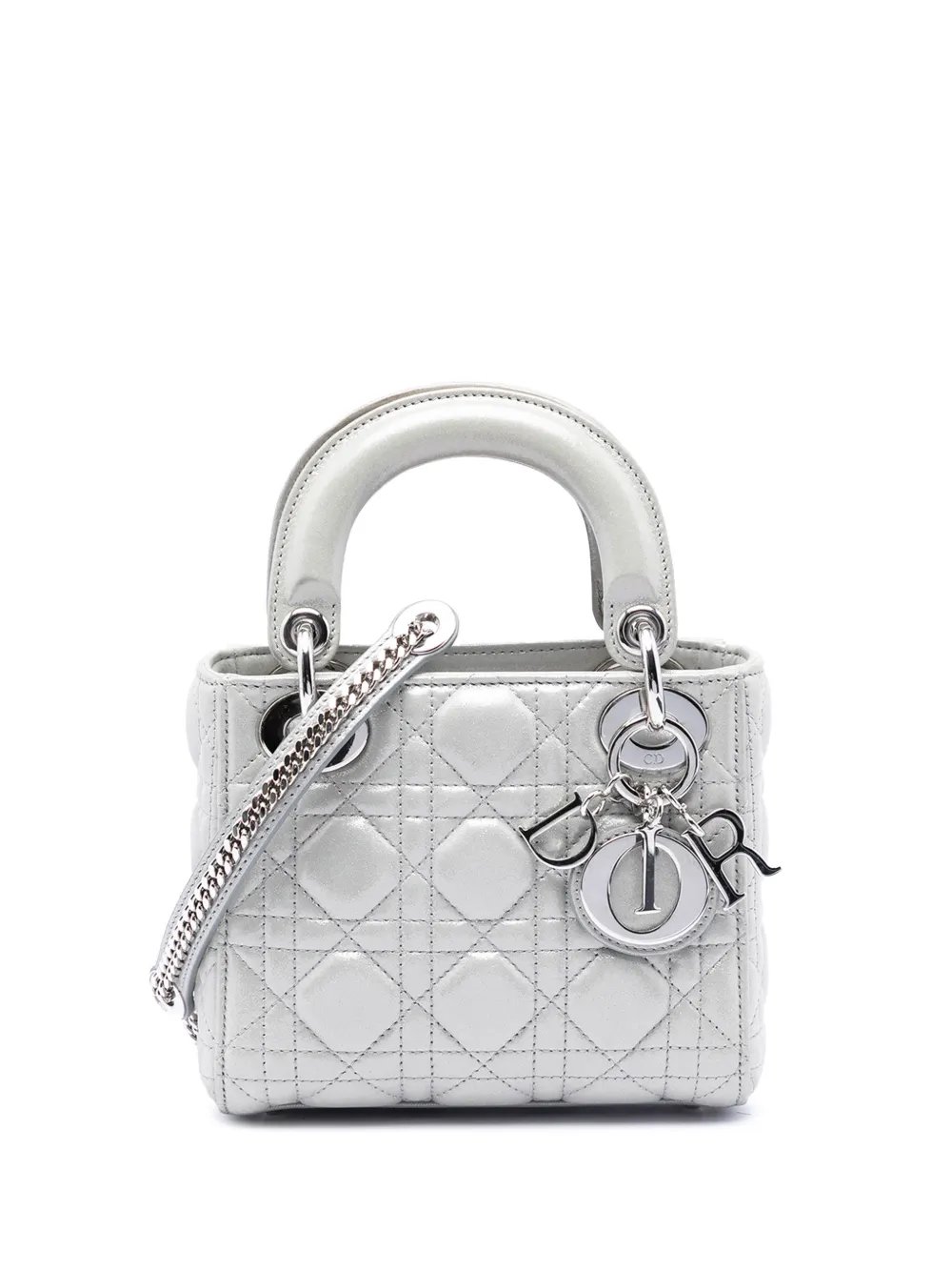 2016 Mini Iridescent Lambskin Cannage Lady Dior satchel