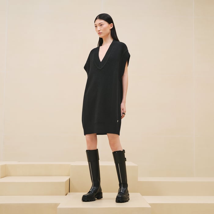 Noir Sleeveless Cashmere Dress