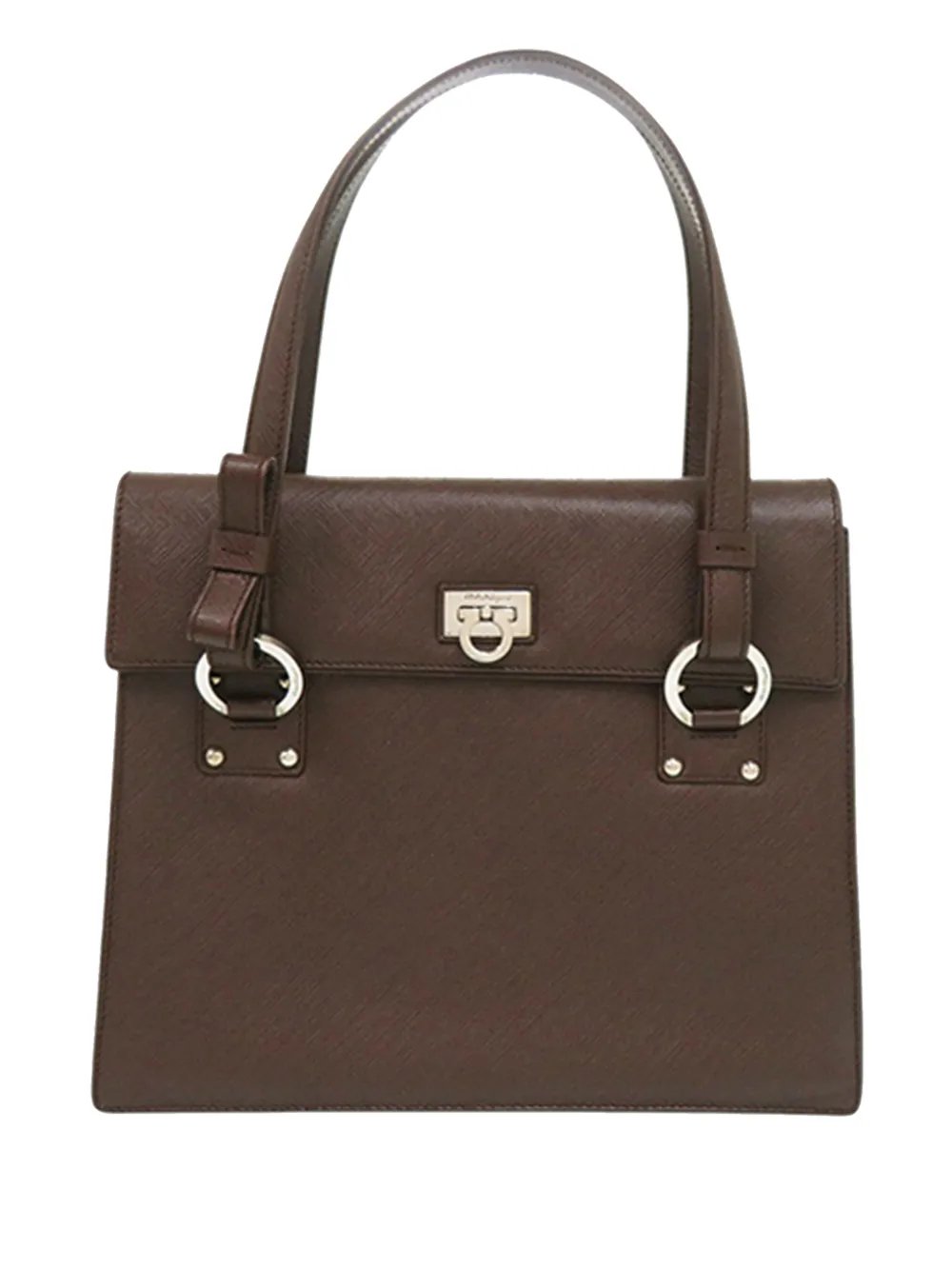 Ferragamo 1990-2010 Leather Gancini Ribbon handbag