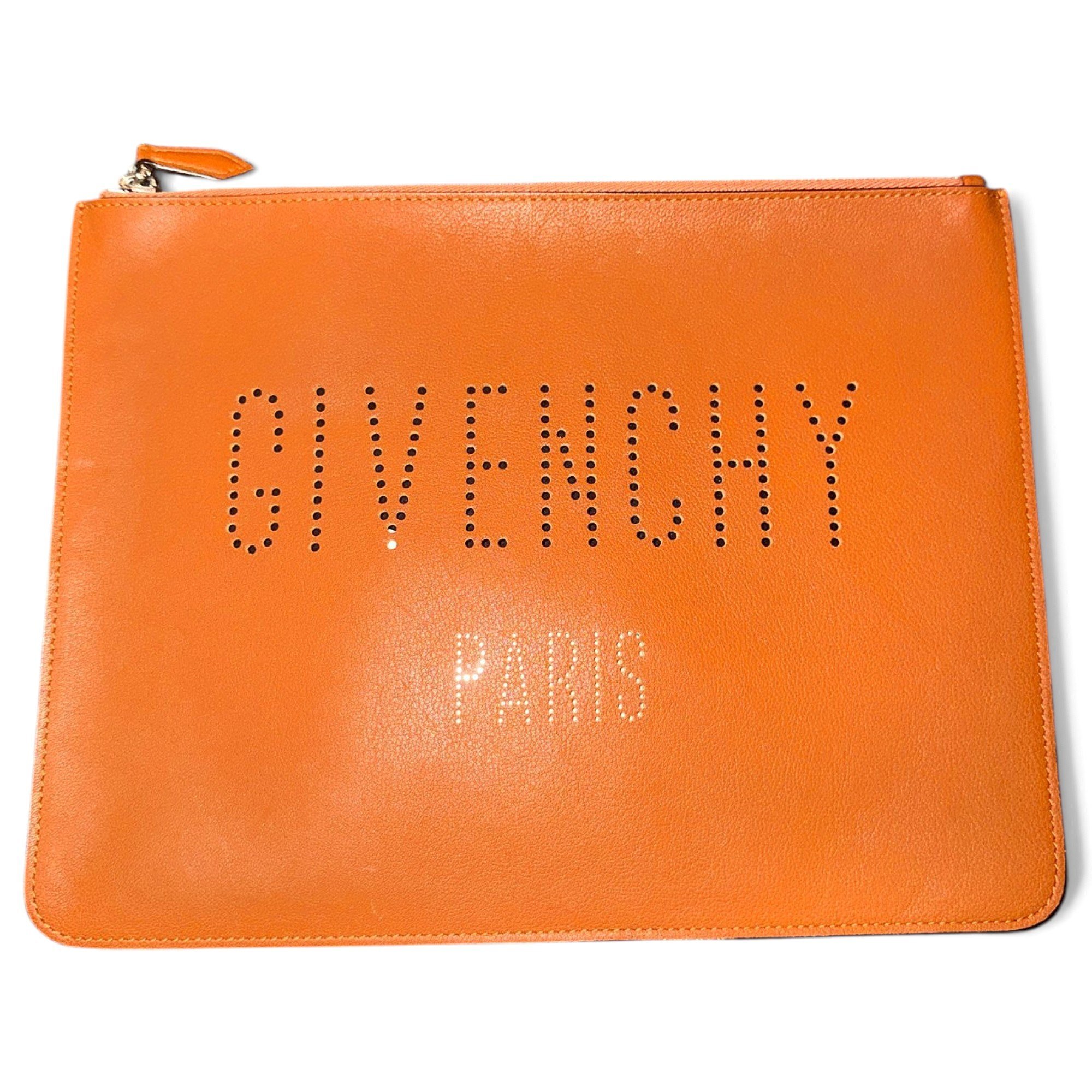 Leather clutch bag