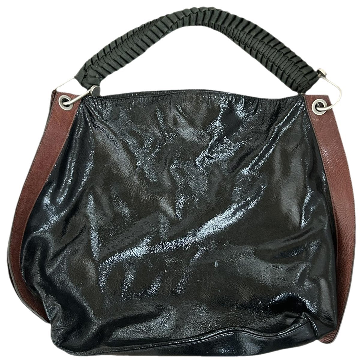 Pannier patent leather handbag