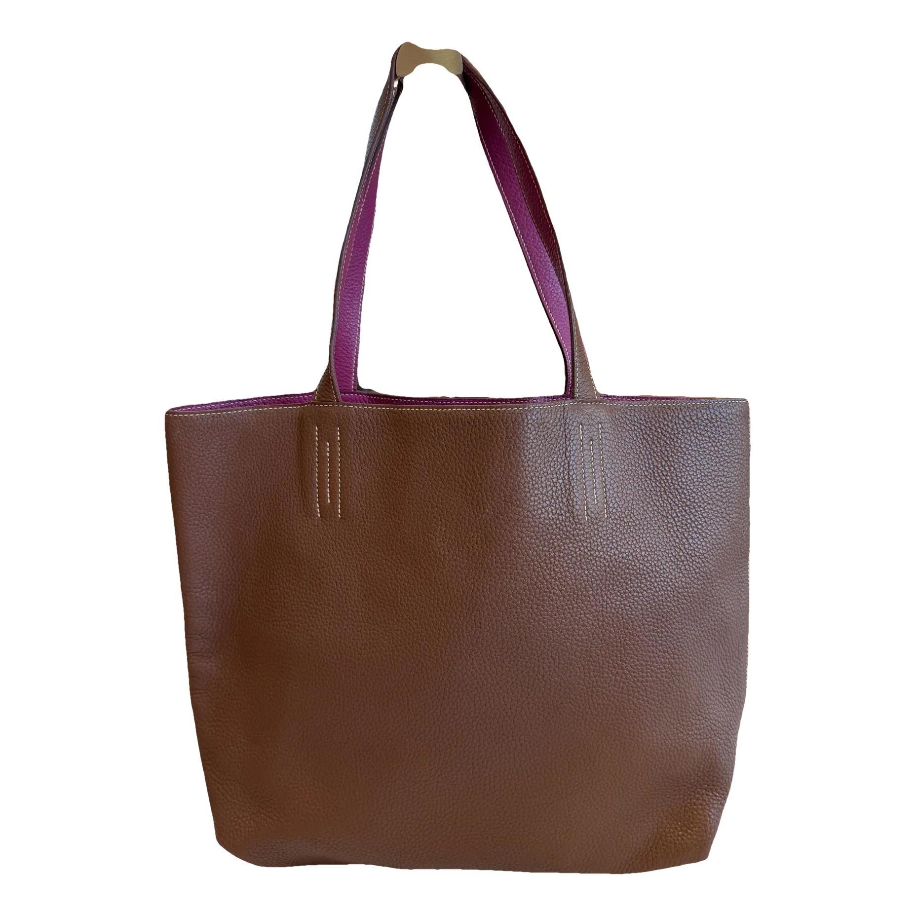 Double sens leather tote