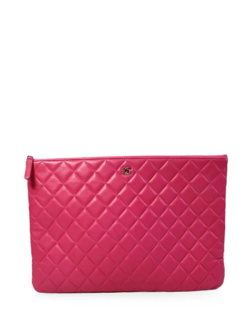 CC diamond-quilted clutch bag