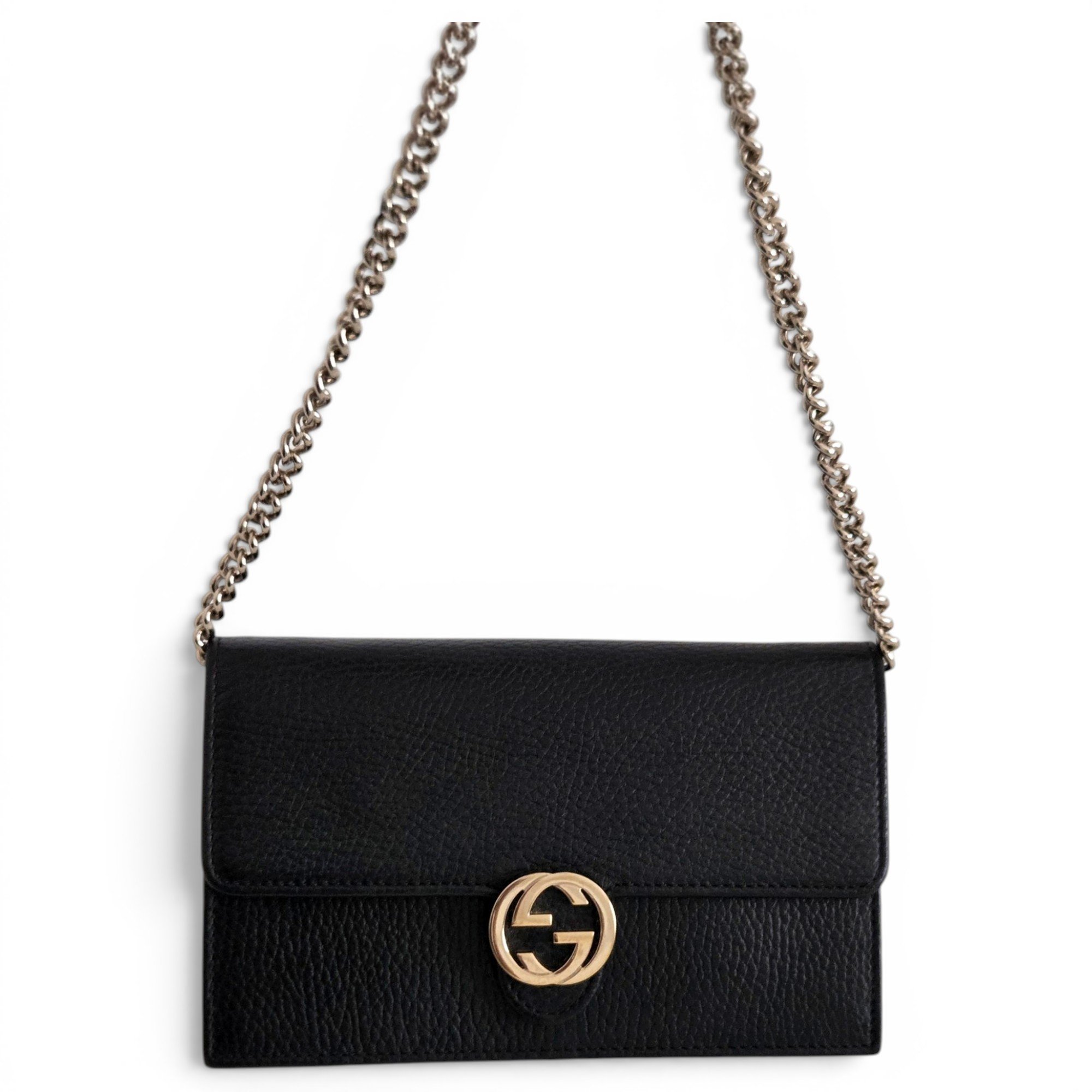 Interlocking leather handbag