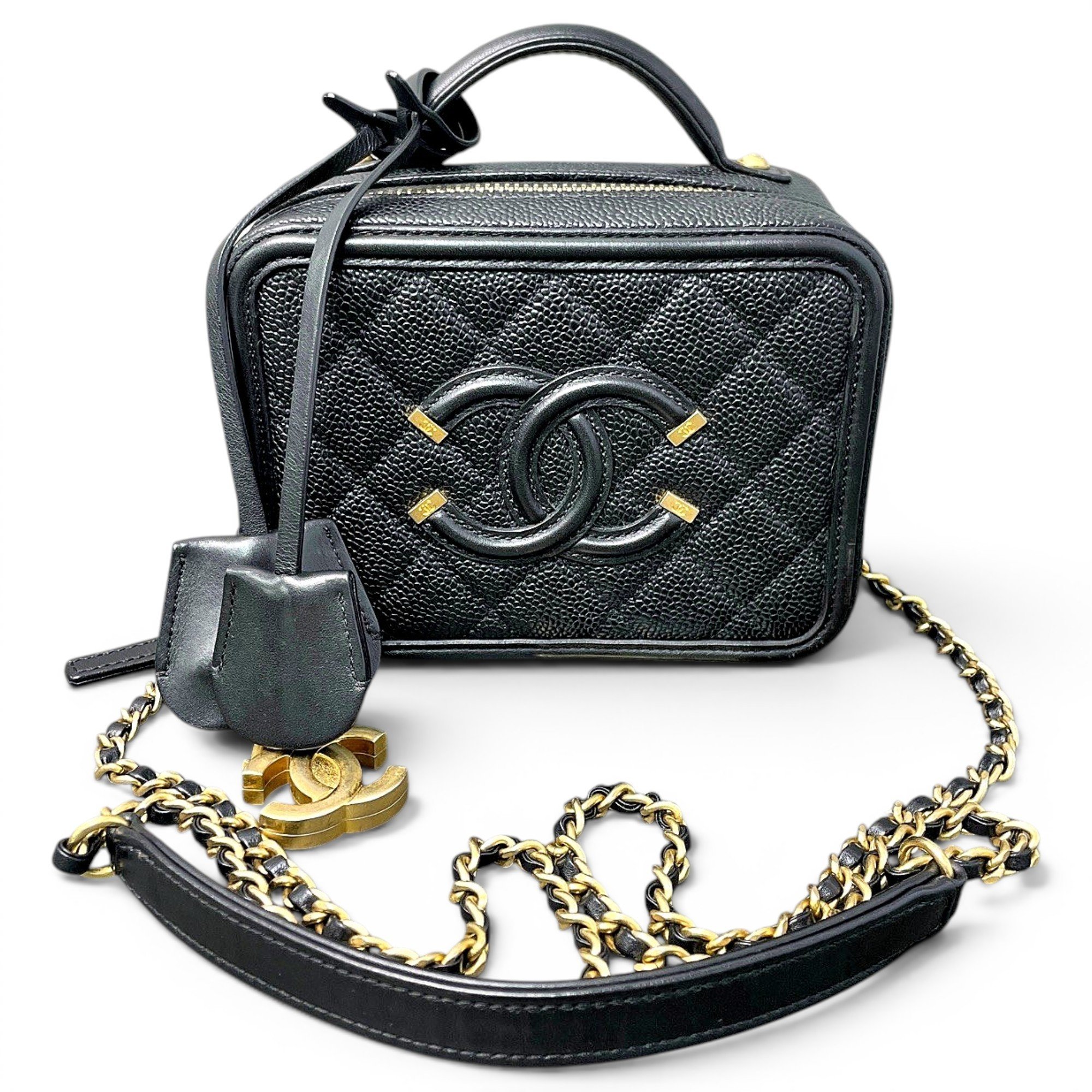 Vanity leather handbag