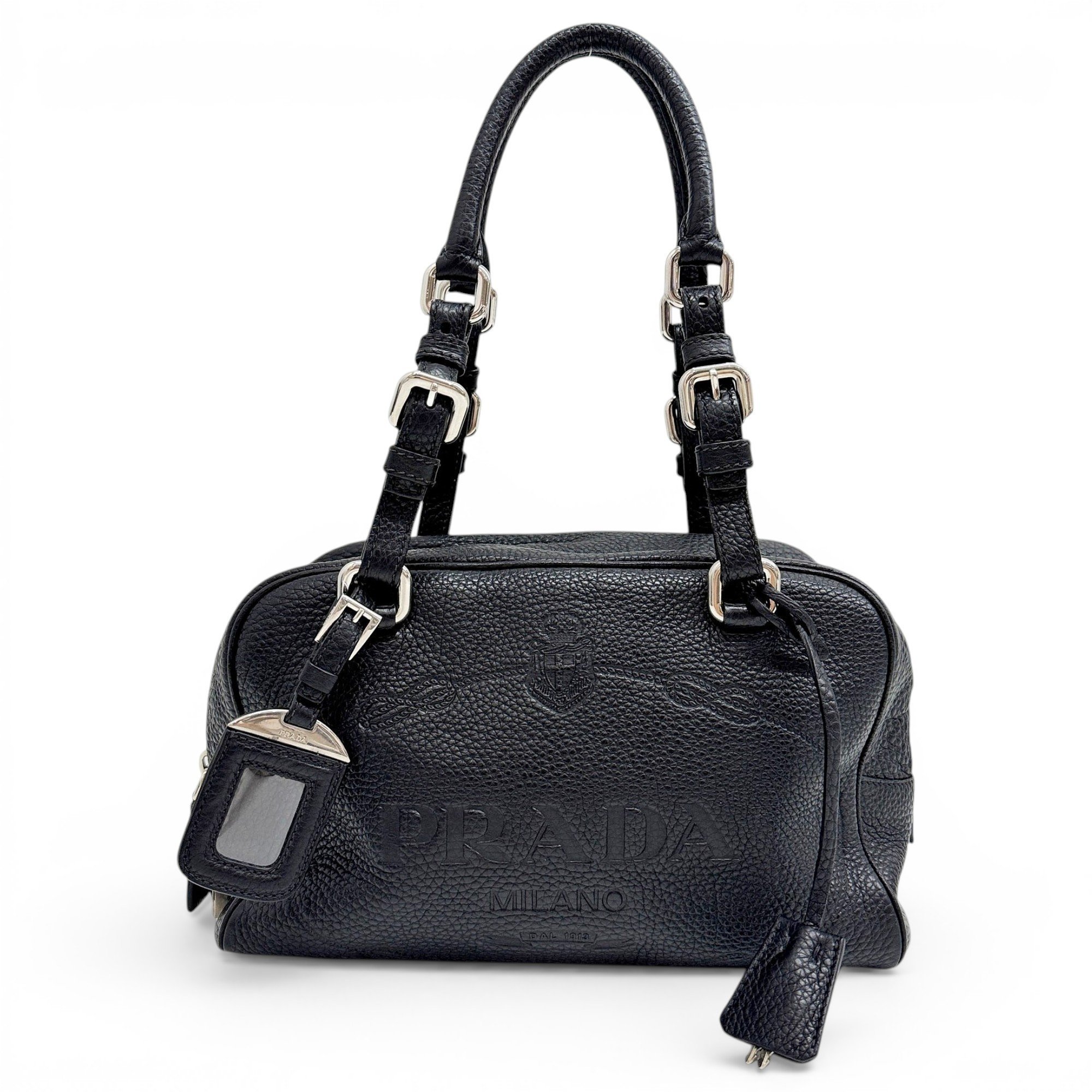 Bowling leather handbag