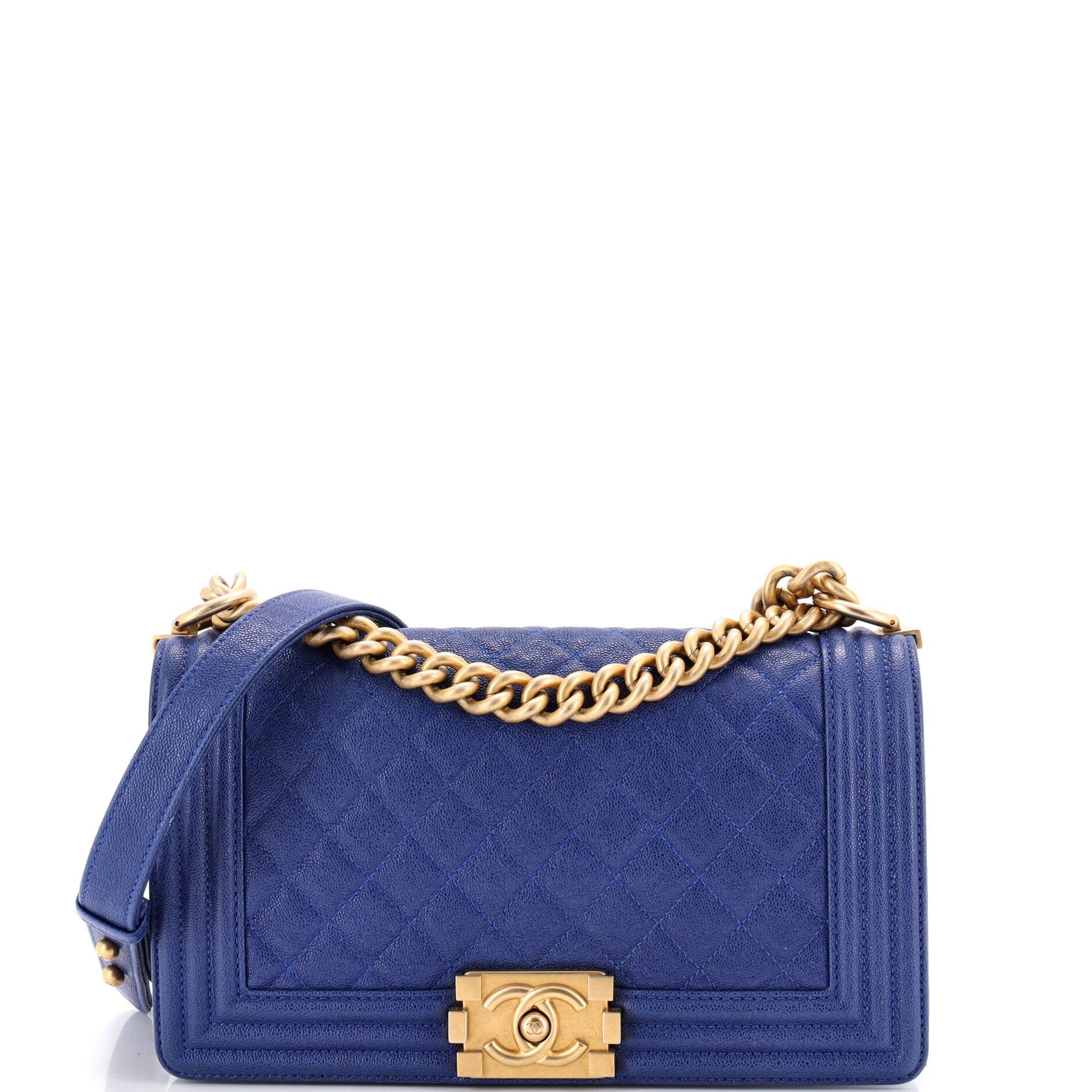Boy Flap Bag Quilted Caviar Old Medium
