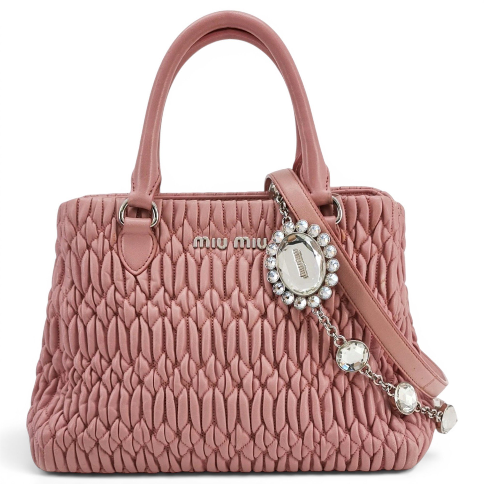 Matelassé leather handbag
