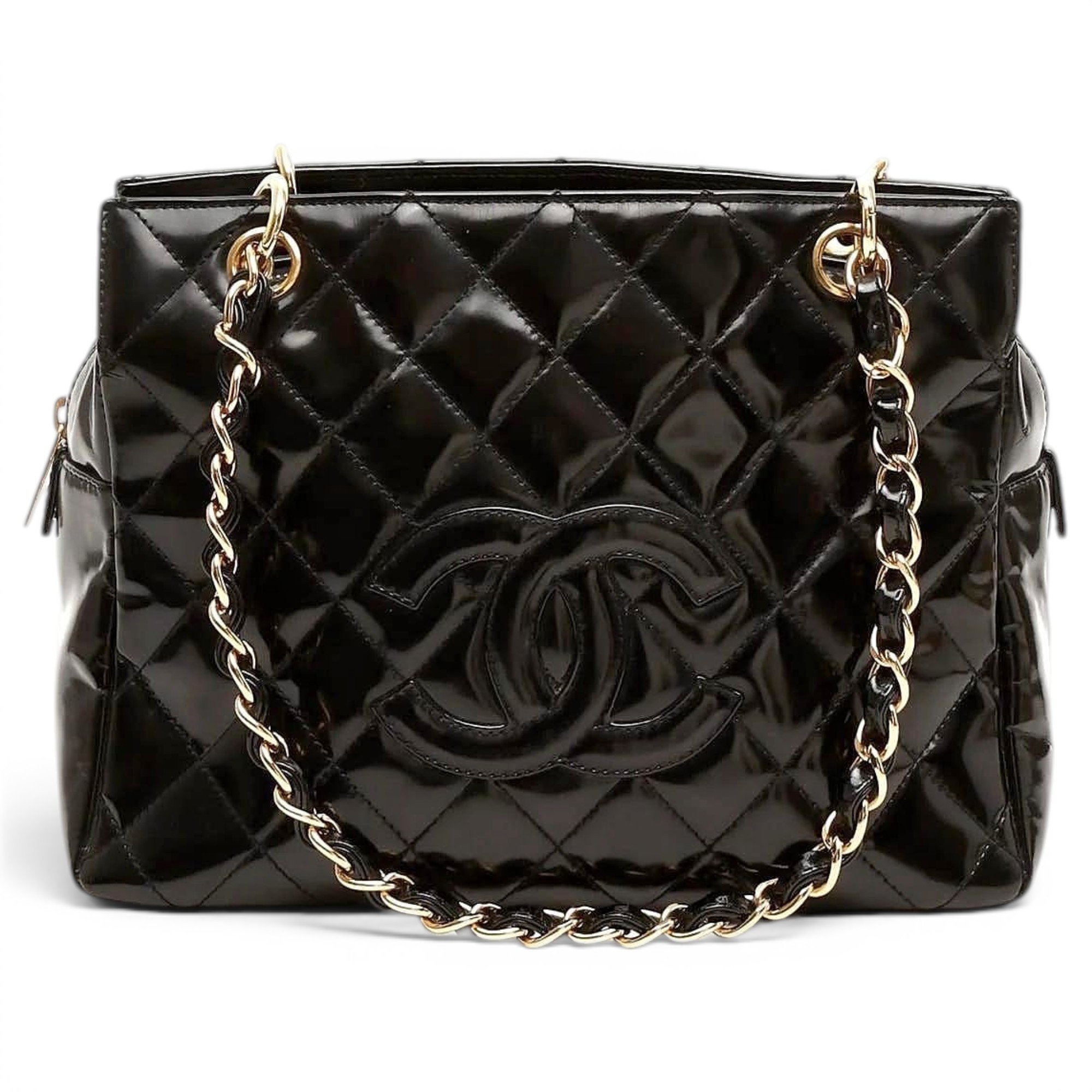 Vintage CC Chain patent leather handbag