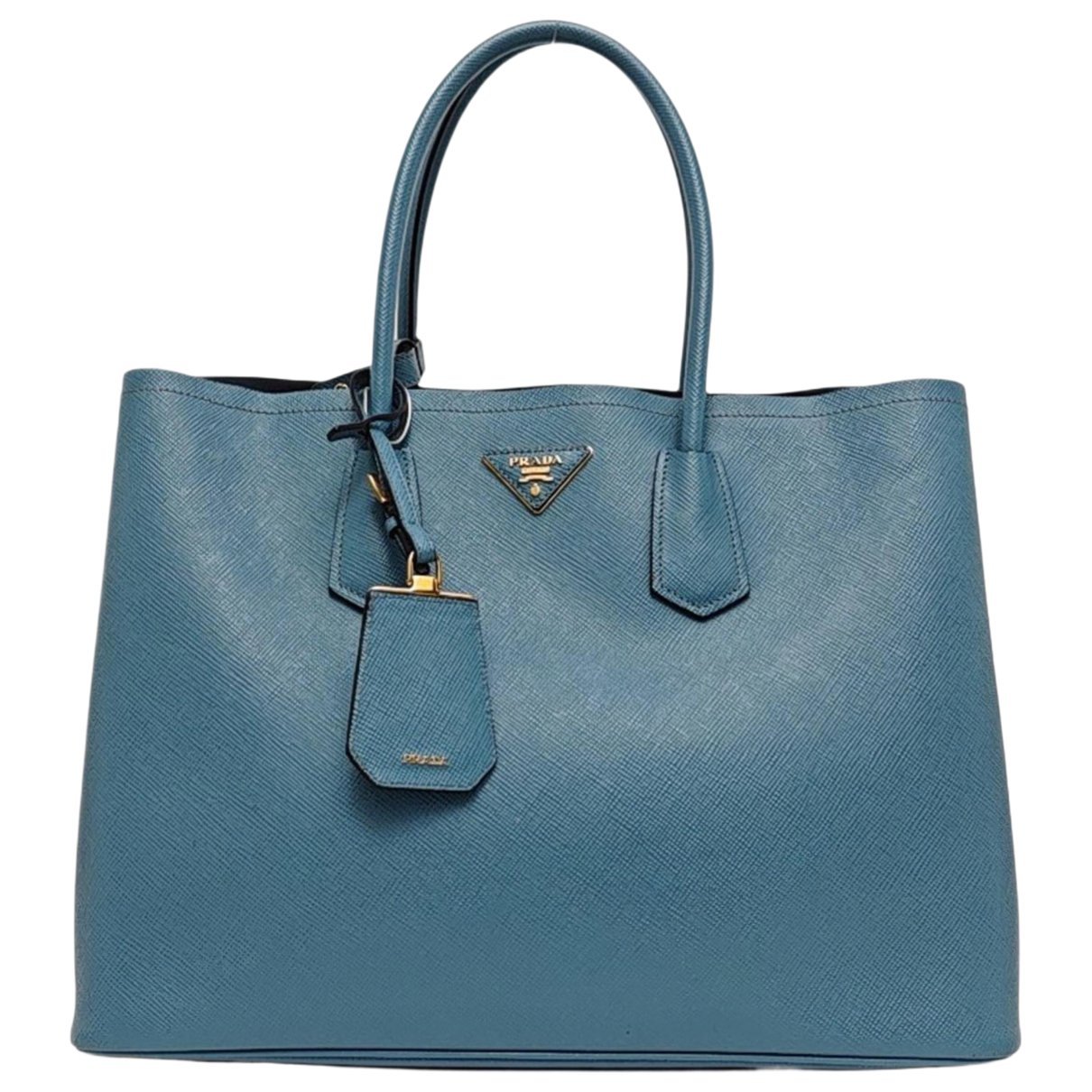 Double leather handbag