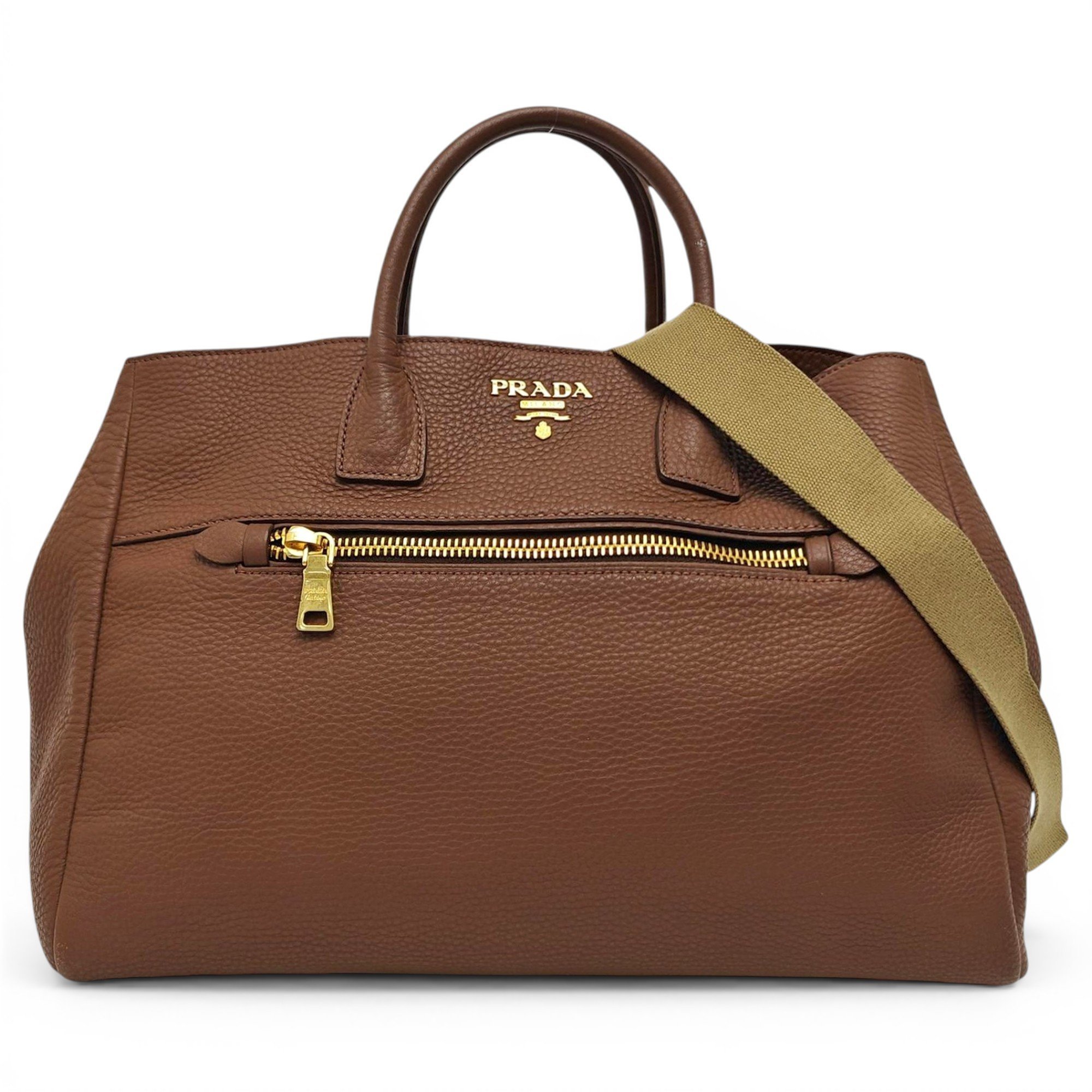 Double leather handbag